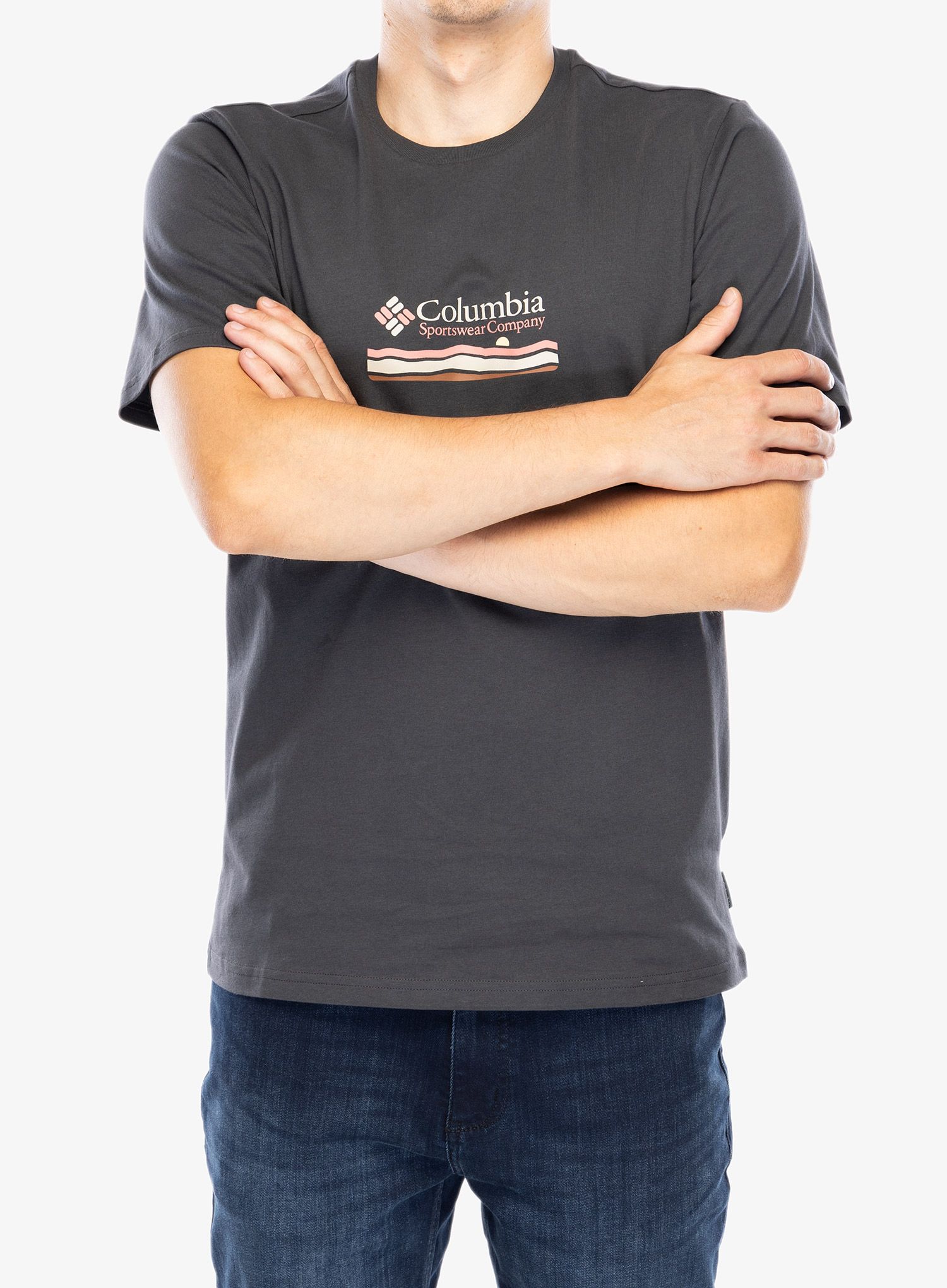 Bavlněné tričko Columbia Explorers Canyon Back S/S Tee - shark/heritage hills