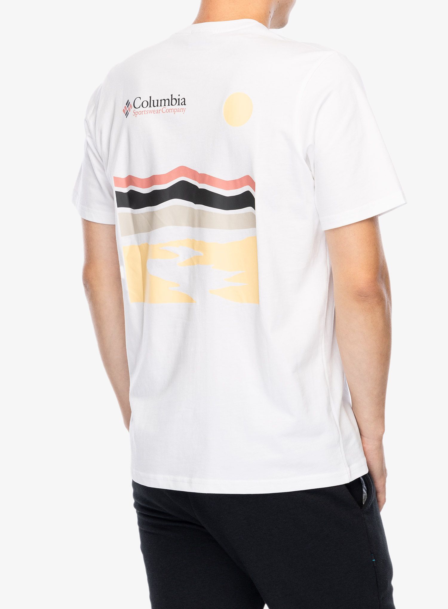 Tričko s potiskem Columbia Explorers Canyon Back S/S Tee - white/heritage hills
