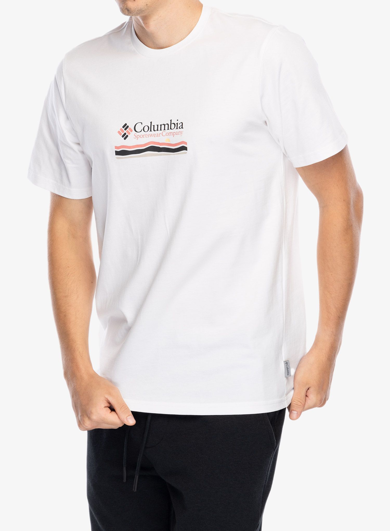 Tričko s potiskem Columbia Explorers Canyon Back S/S Tee - white/heritage hills
