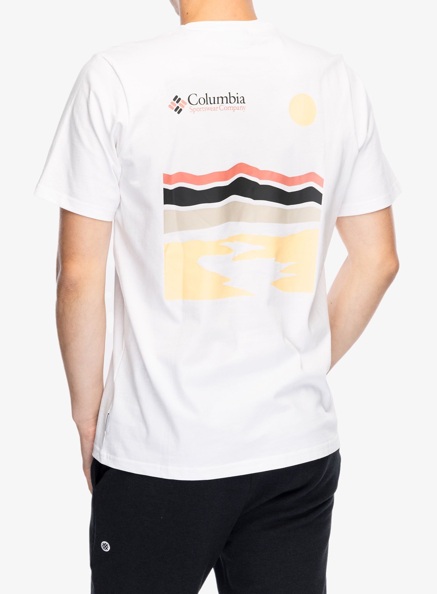 Tričko s potiskem Columbia Explorers Canyon Back S/S Tee - white/heritage hills