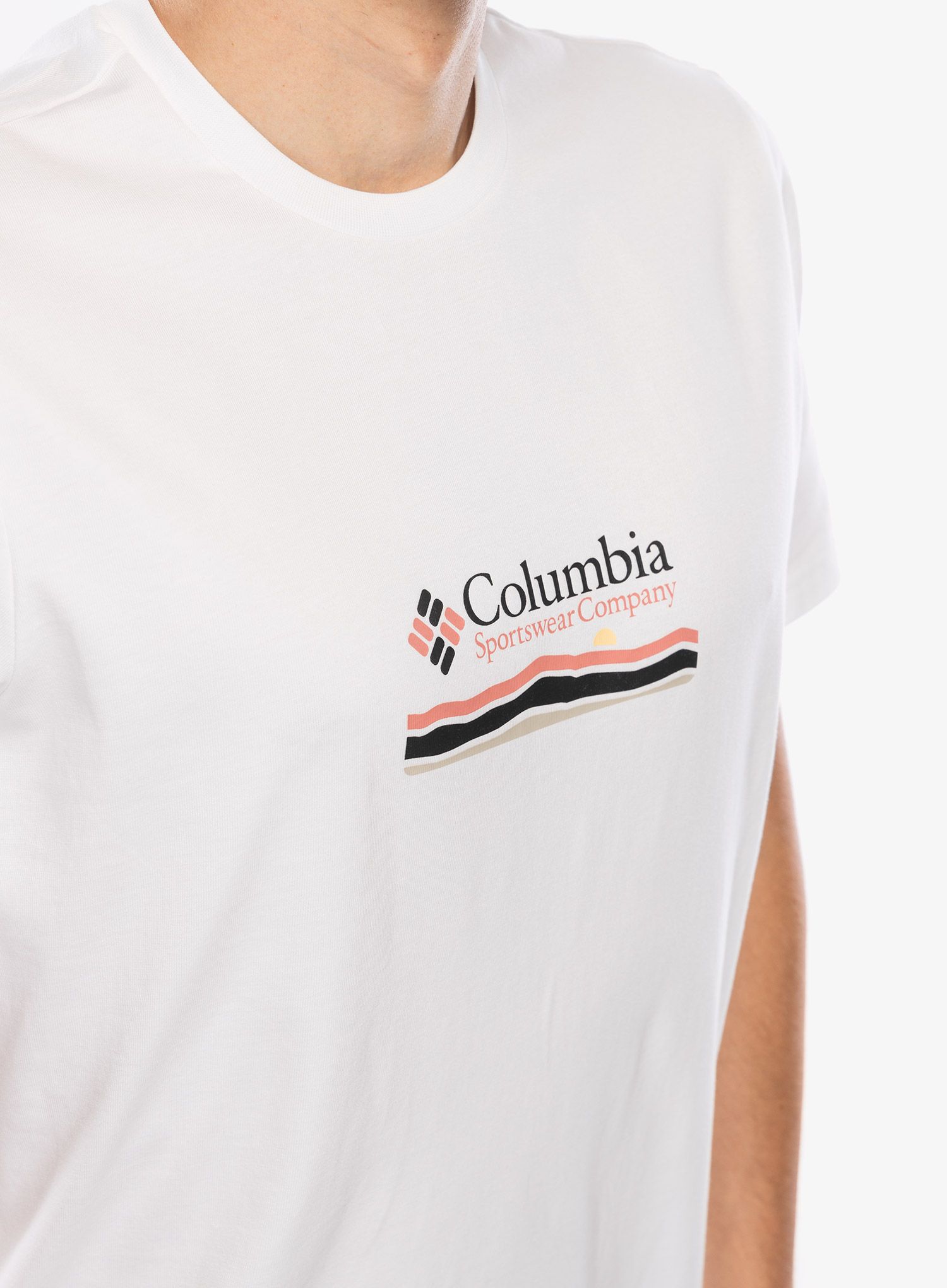 Tričko s potiskem Columbia Explorers Canyon Back S/S Tee - white/heritage hills