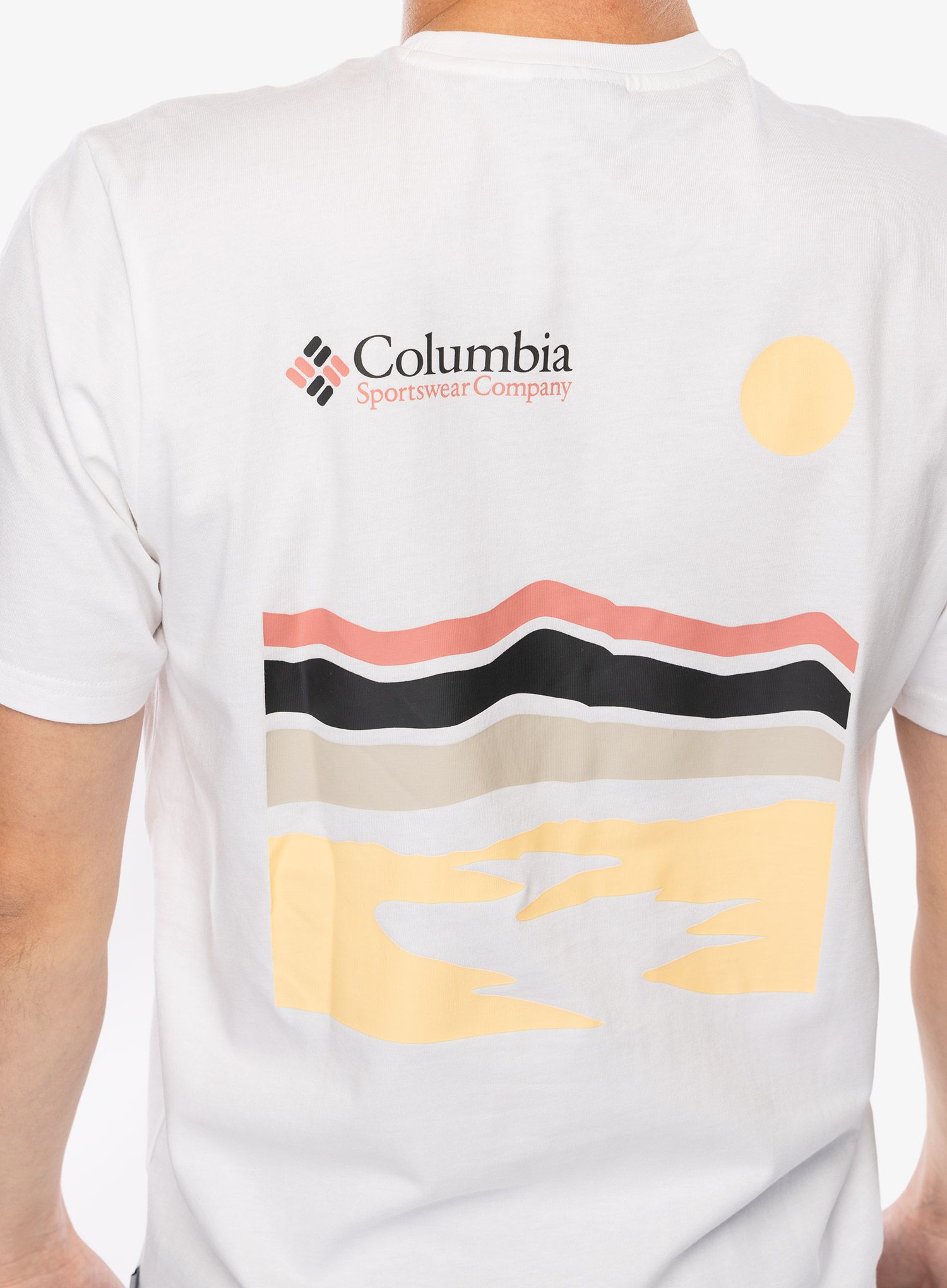 Tričko s potiskem Columbia Explorers Canyon Back S/S Tee - white/heritage hills