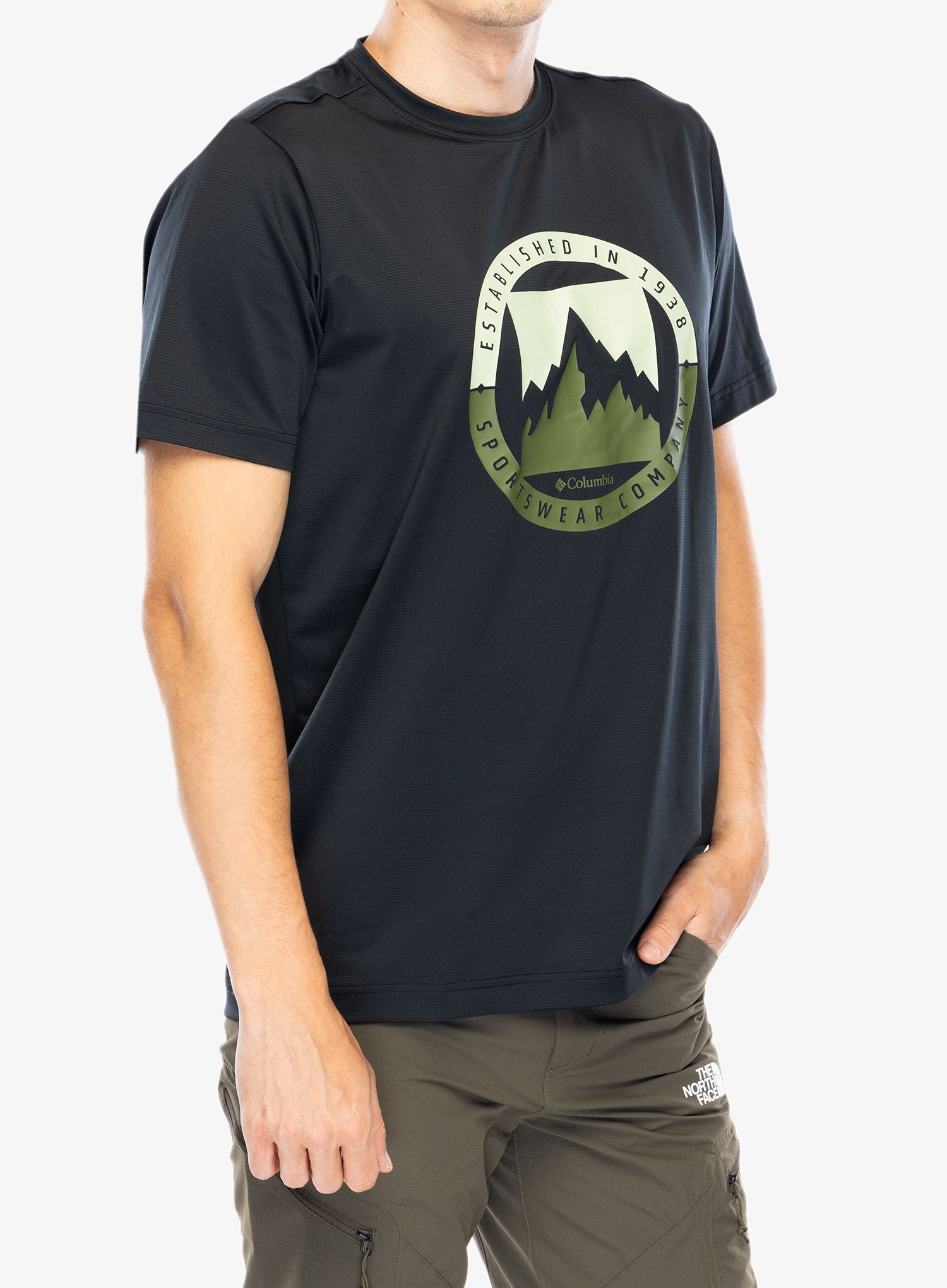 Tričko s potiskem Columbia Ice Lake II SS Tee - black/boundless borders