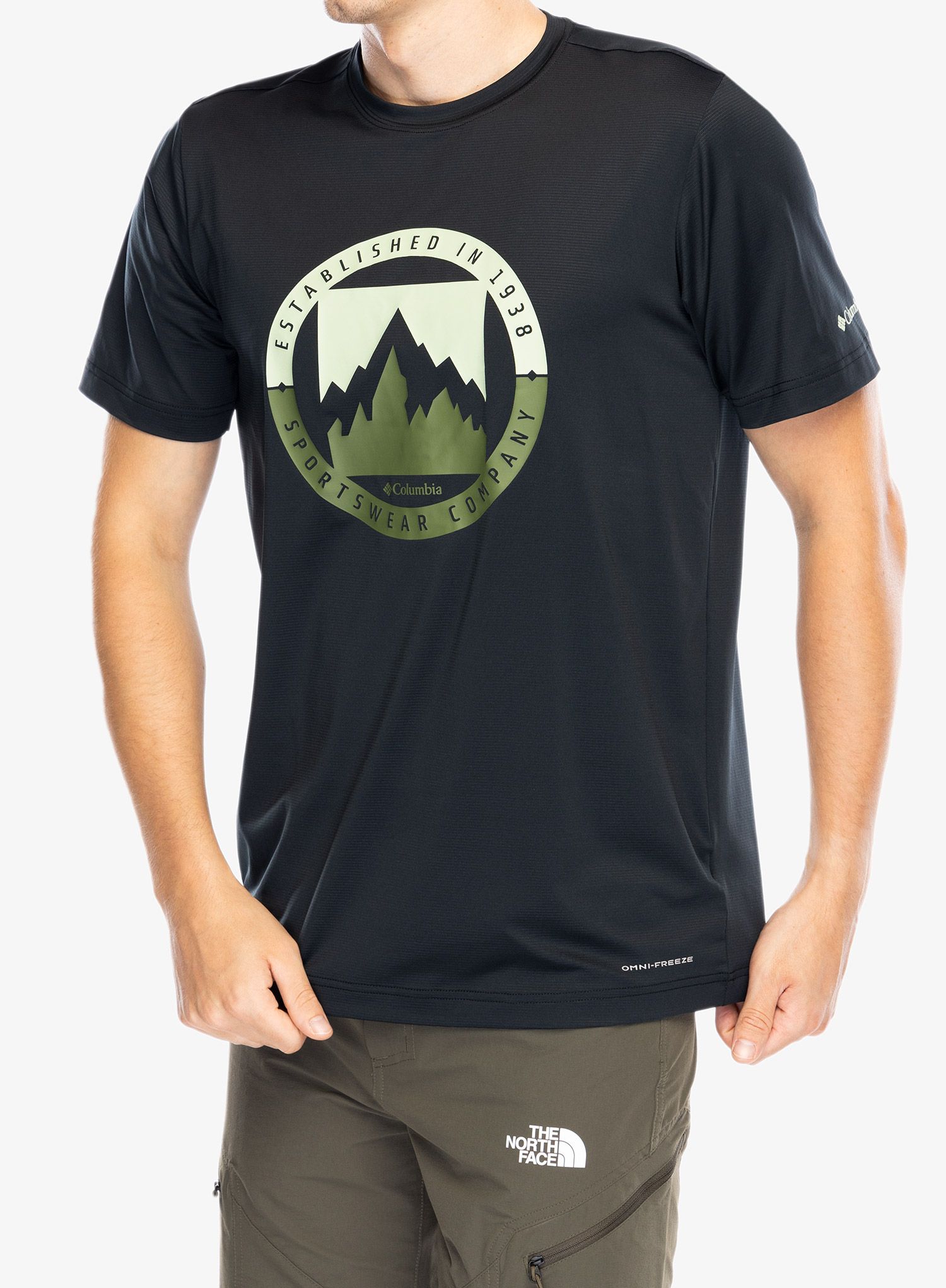 Tričko s potiskem Columbia Ice Lake II SS Tee - black/boundless borders