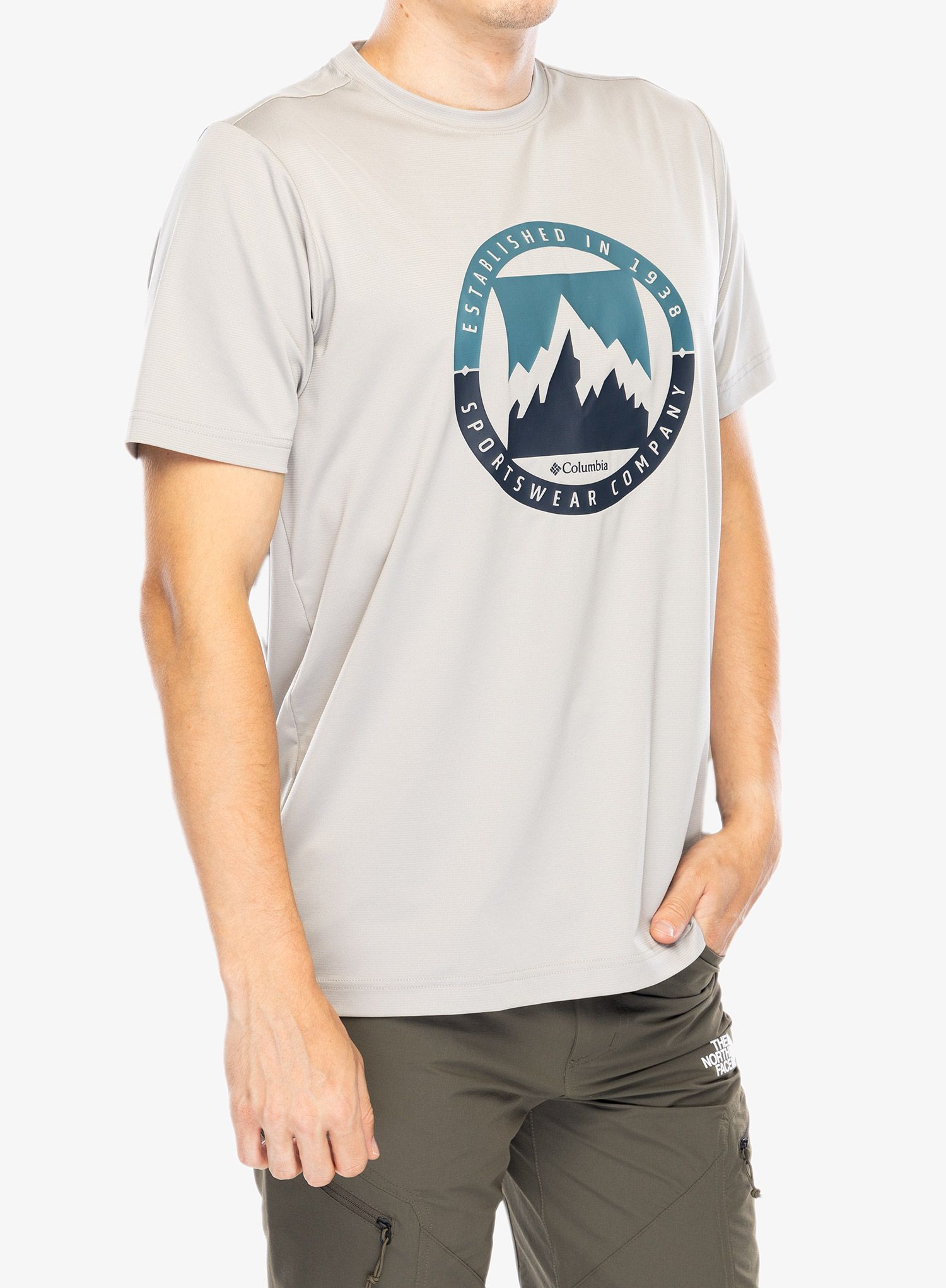 Rychleschnoucí triko Columbia Ice Lake II SS Tee - flint grey/boundless borders