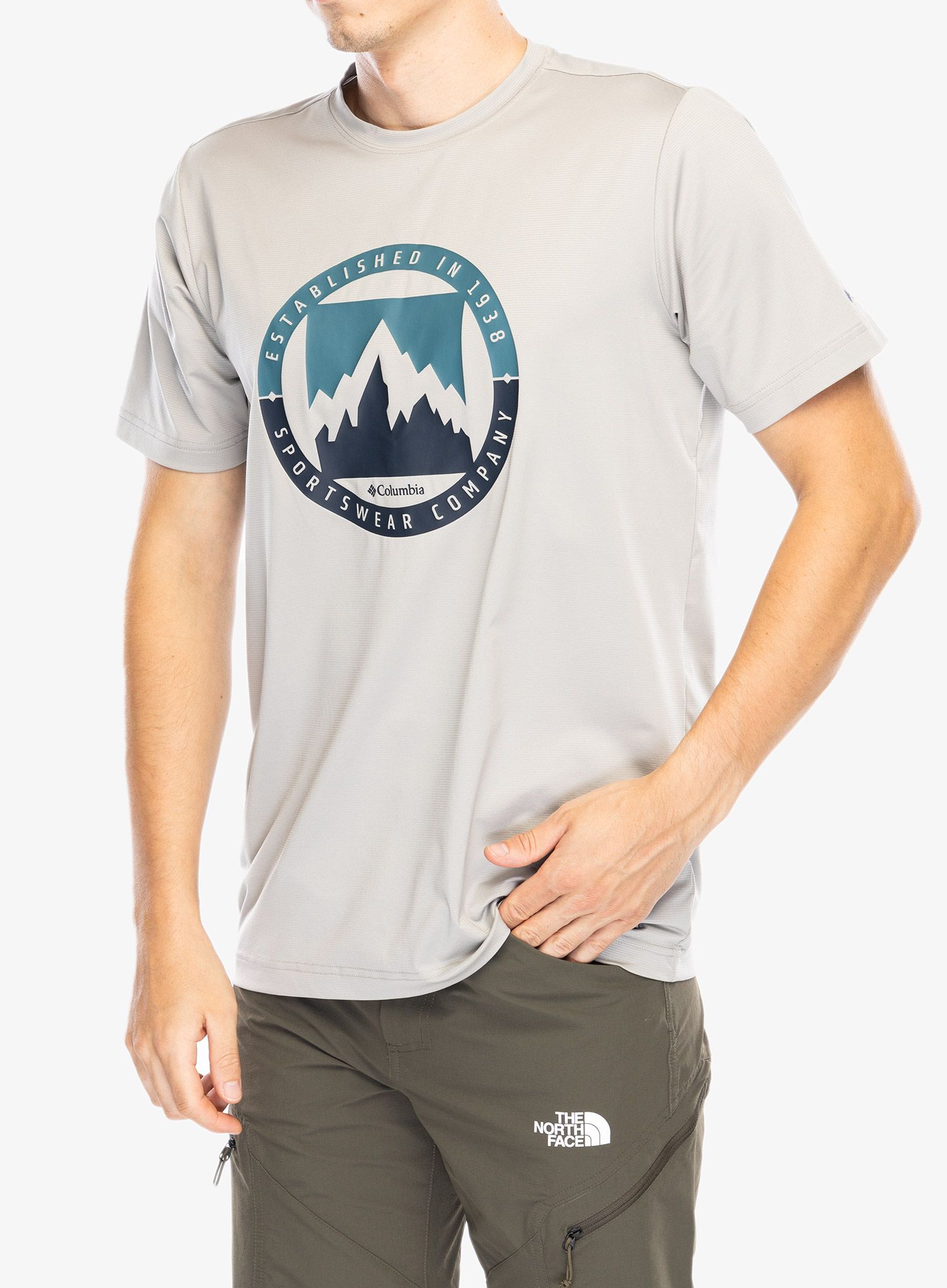 Rychleschnoucí triko Columbia Ice Lake II SS Tee - flint grey/boundless borders