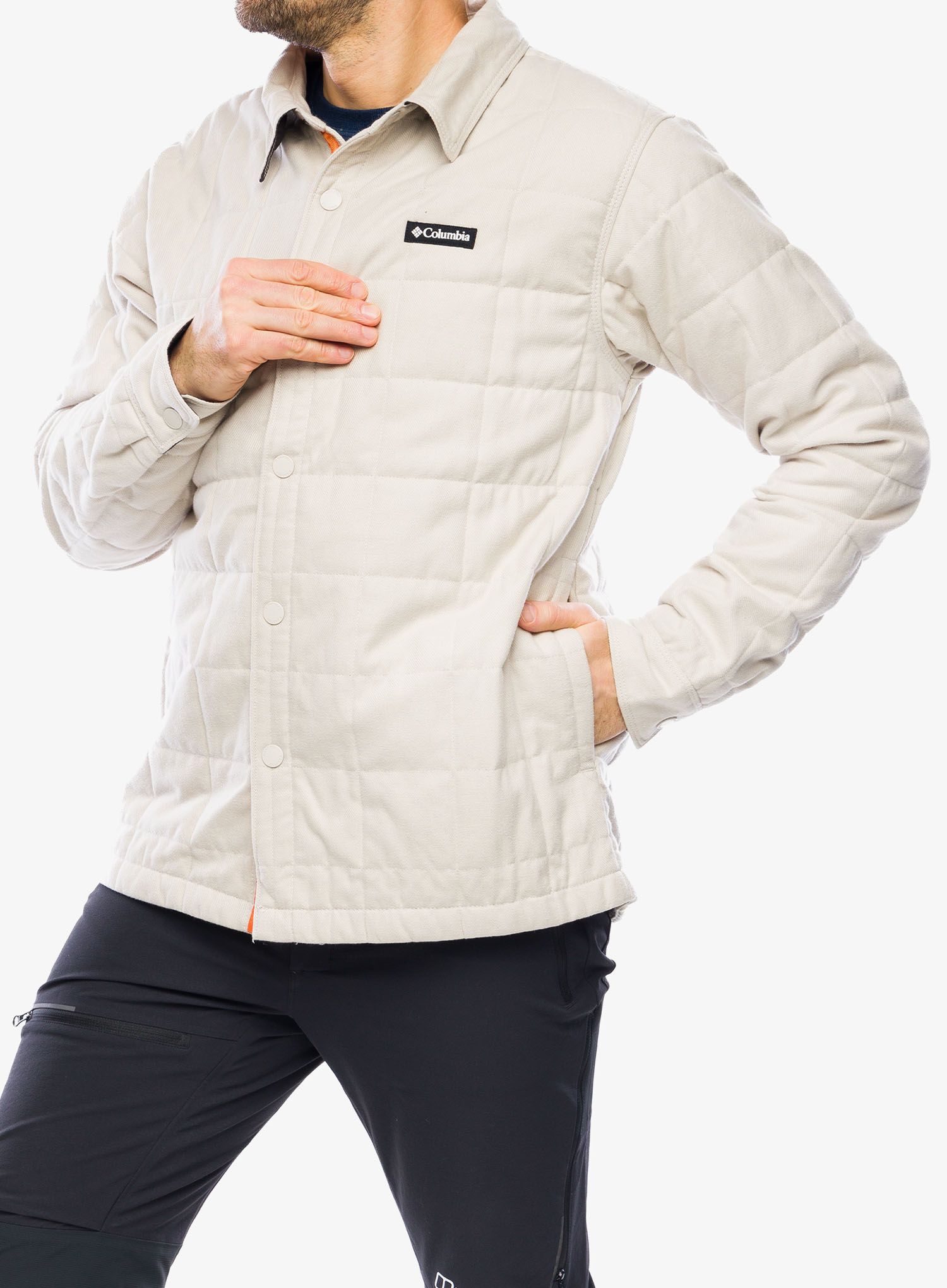 Pánská bunda Columbia Landroamer Quilted Shirt Jacket - dark stone/shark/bright orange