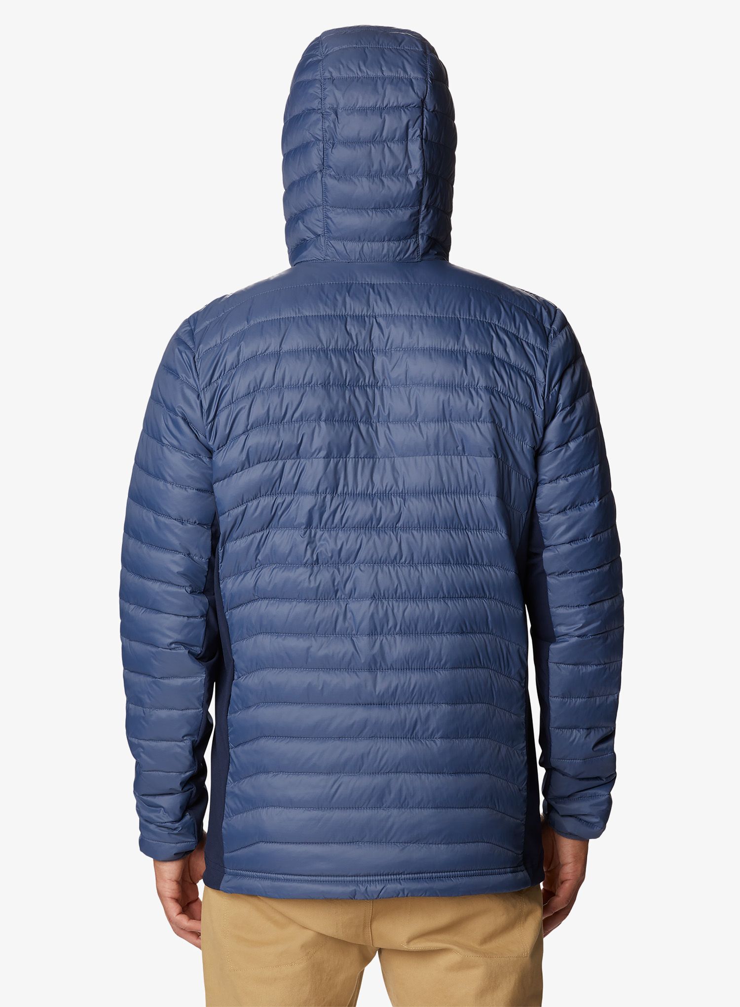 Zateplená bunda Columbia Powder Pass Hooded Jacket - dark mountain/collegiate navy