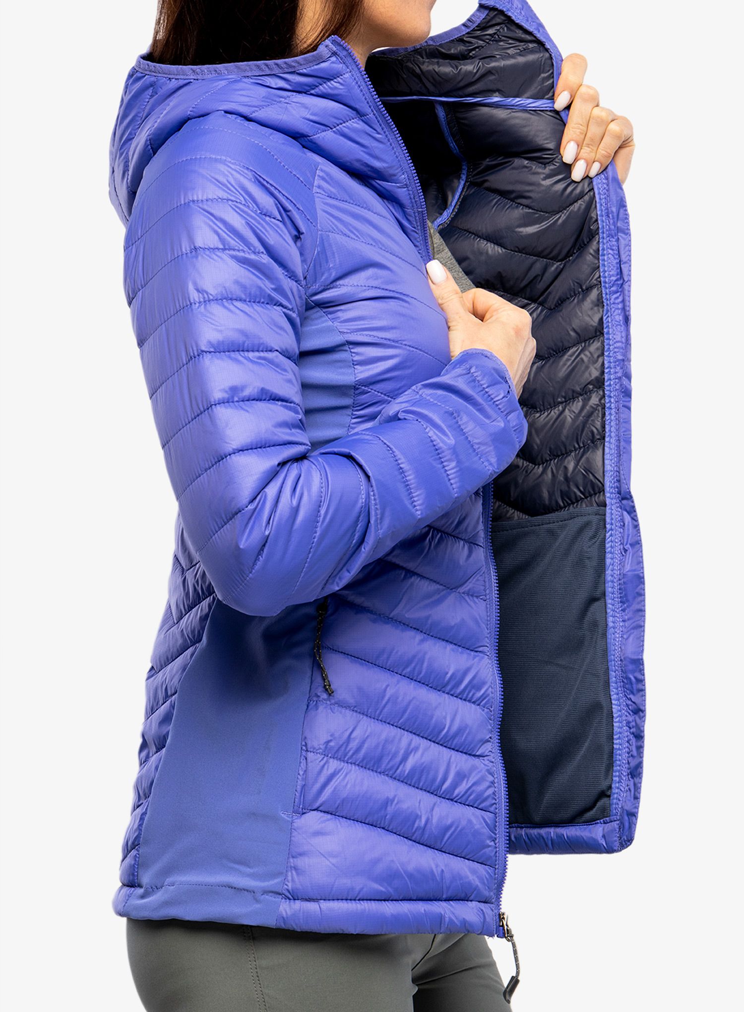 Dámská bunda Columbia Powder Pass Hooded Jacket - purple lotus