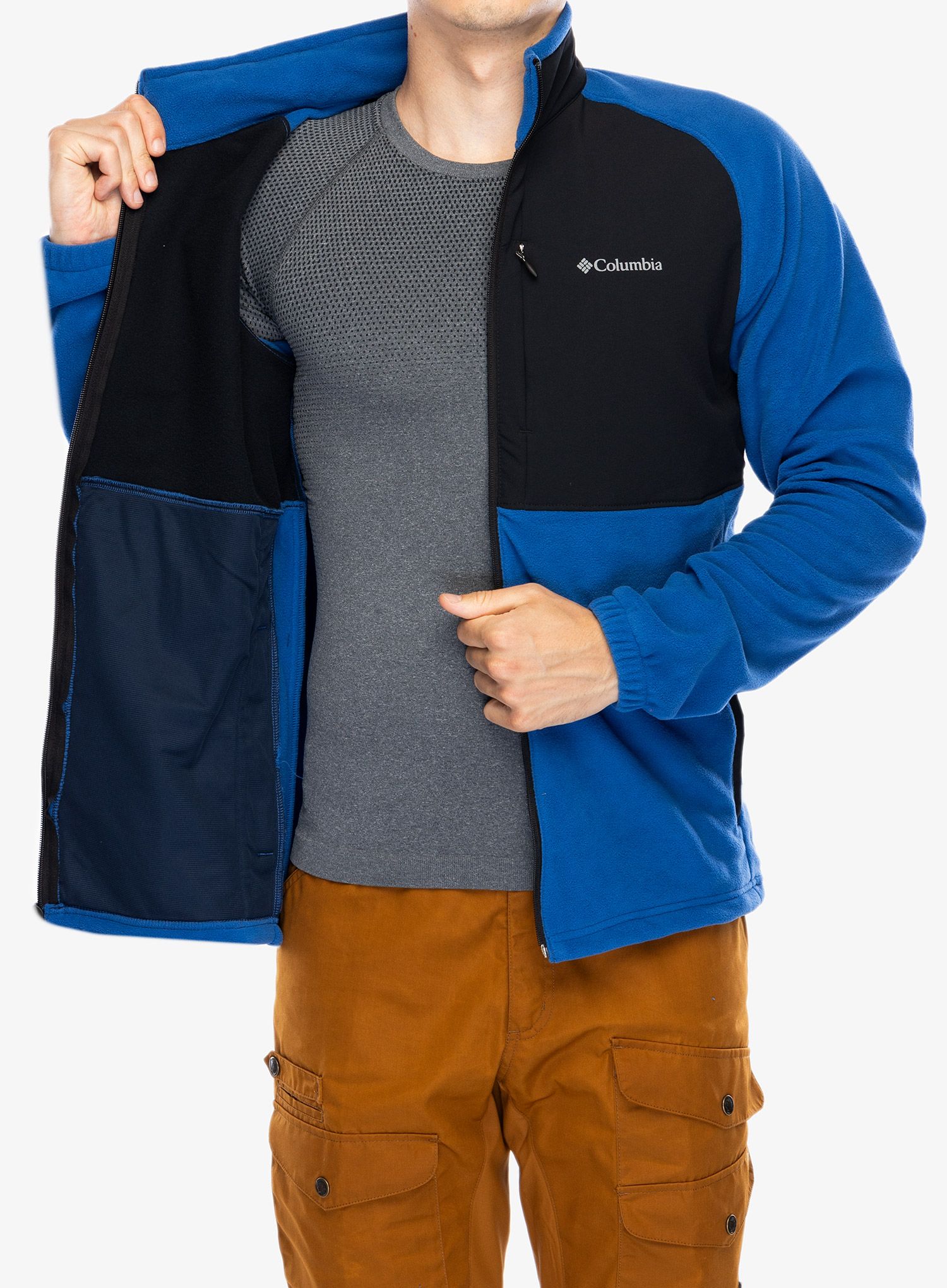 Mikina bez kapuce Columbia Sage Peak Full Zip Fleece - mountain blue/black