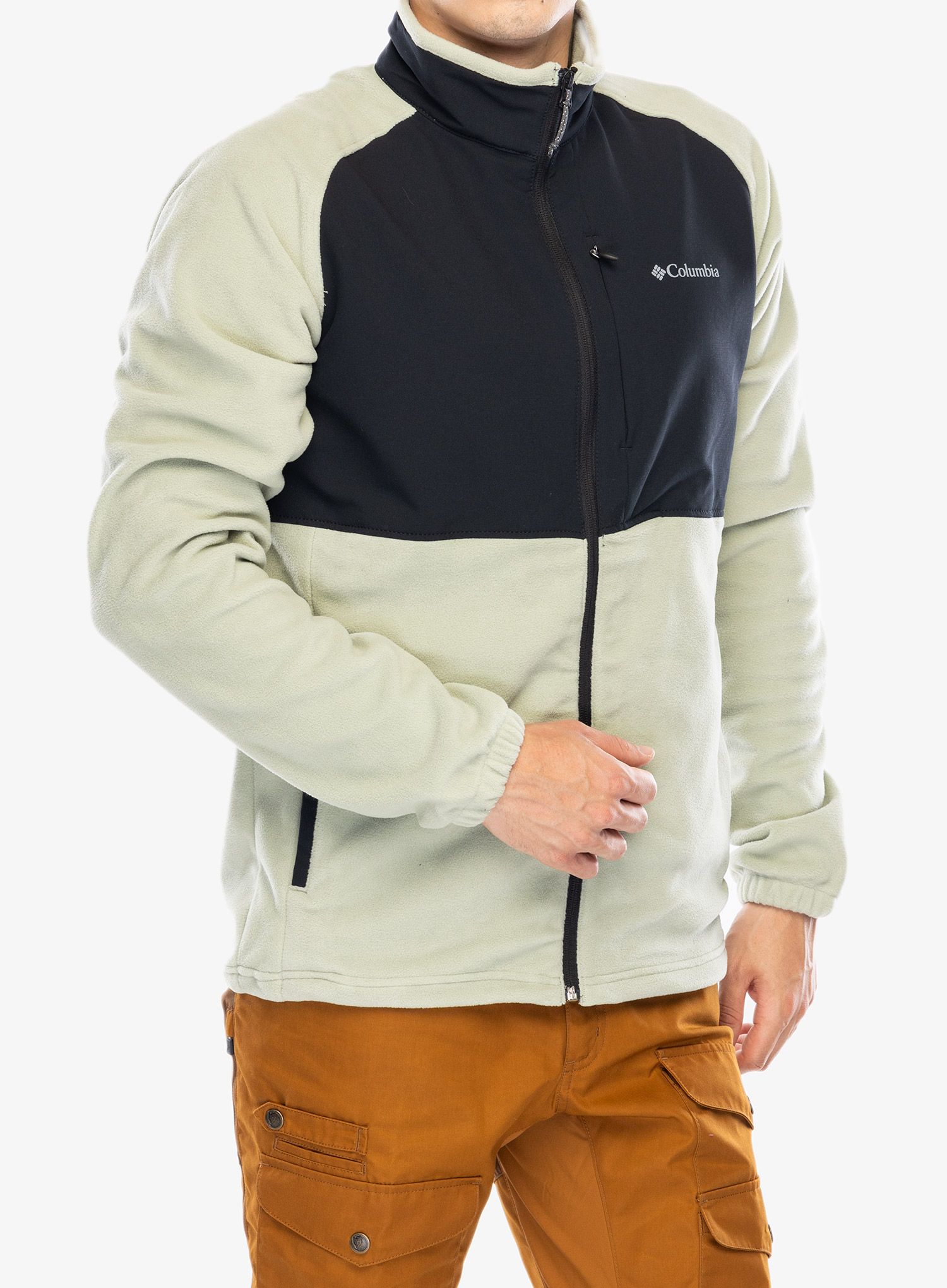 Fleece mikina Columbia Sage Peak Full Zip Fleece - safari/black