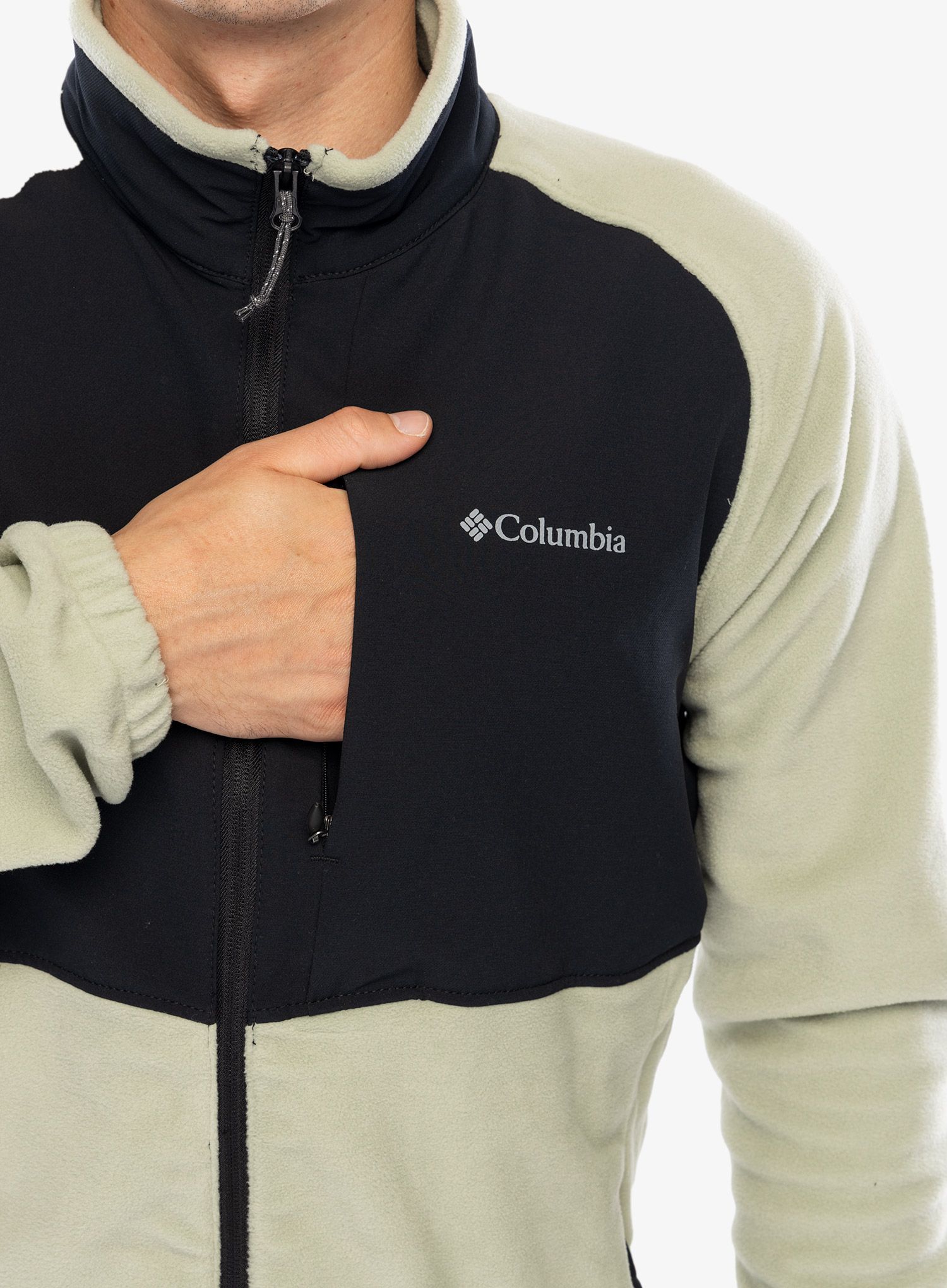 Fleece mikina Columbia Sage Peak Full Zip Fleece - safari/black