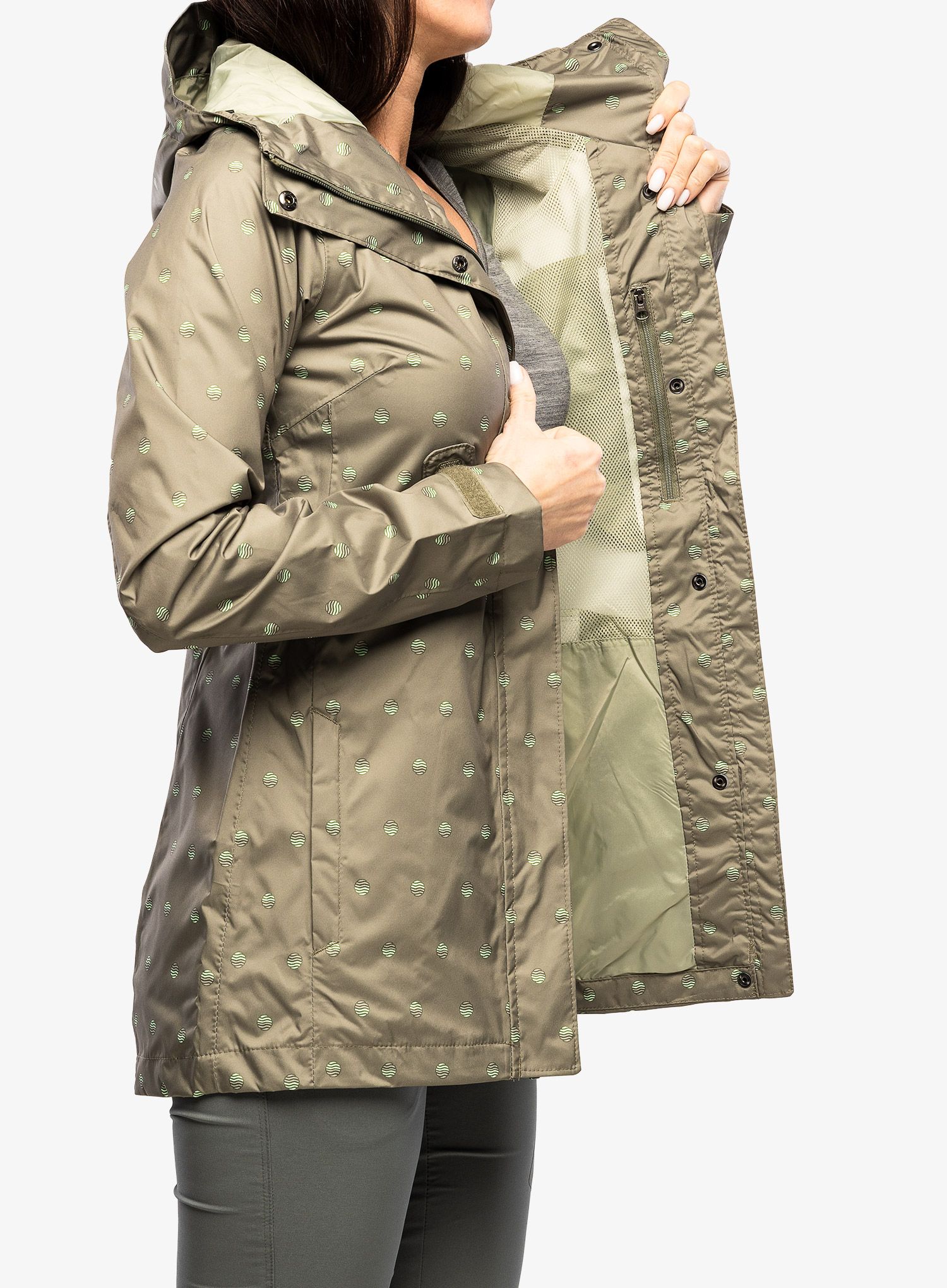 Dámský kabát do deště Columbia Splash A Little II Jacket - stone green