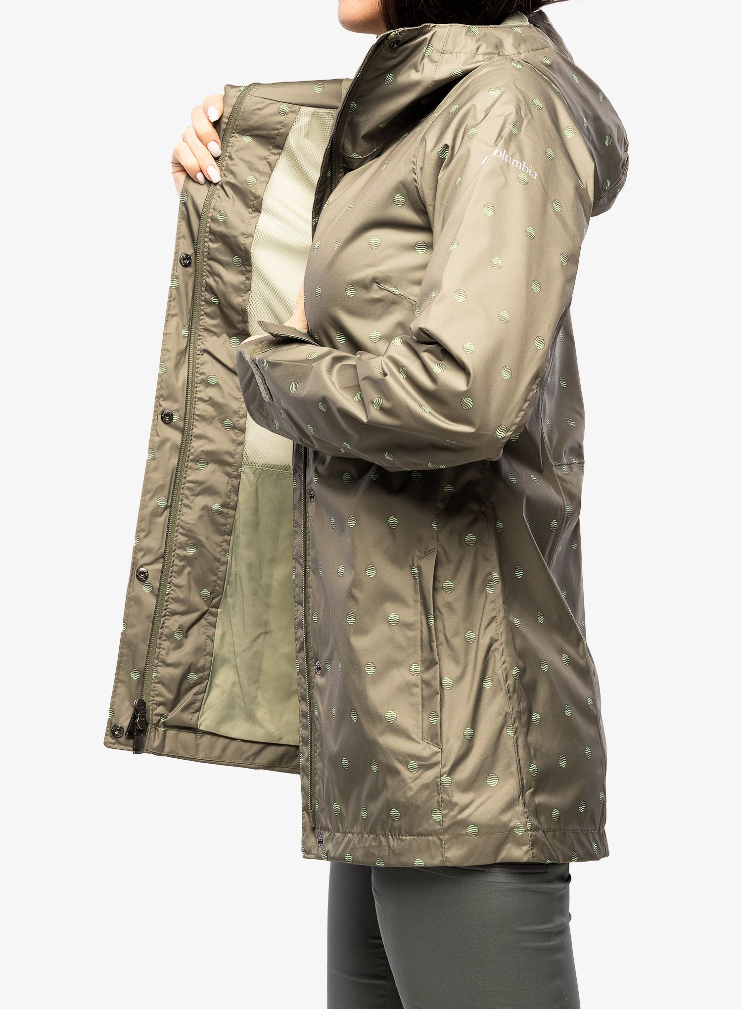 Dámský kabát do deště Columbia Splash A Little II Jacket - stone green