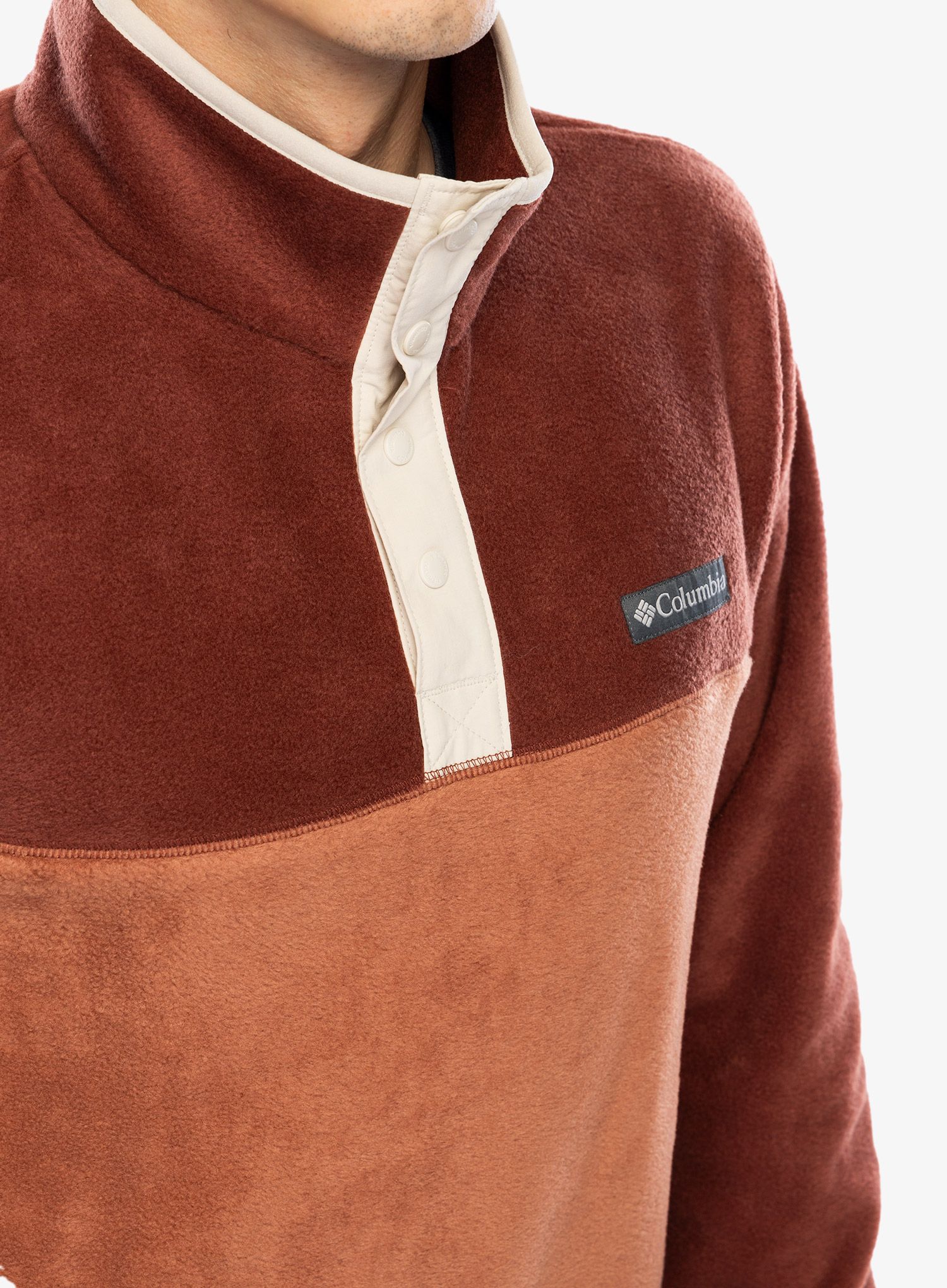 Fleece mikina Columbia Steens Mountain Half Snap - auburn/spice/dark stone