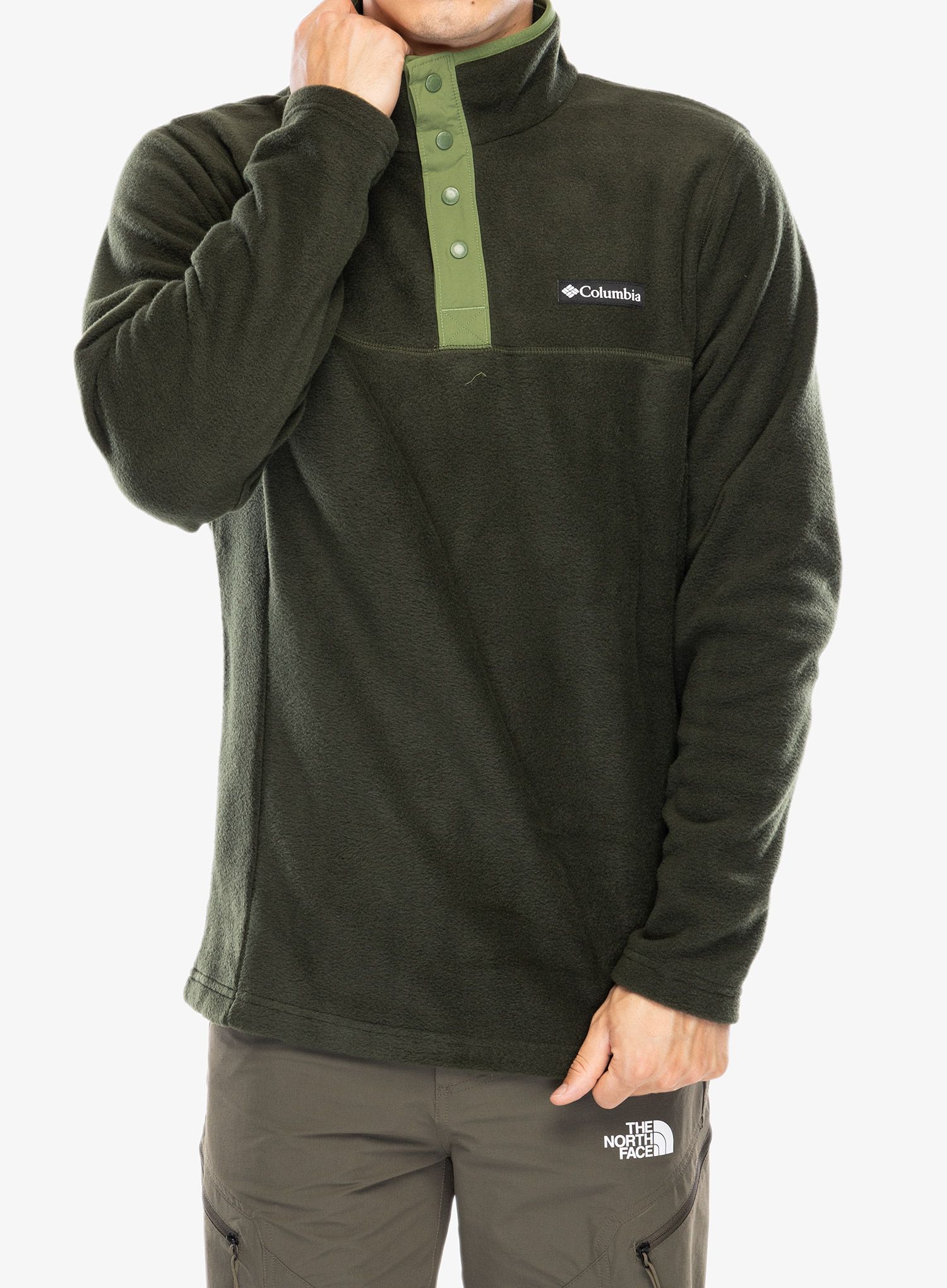 Mikina bez kapuce Columbia Steens Mountain Half Snap - greenscape/canteen