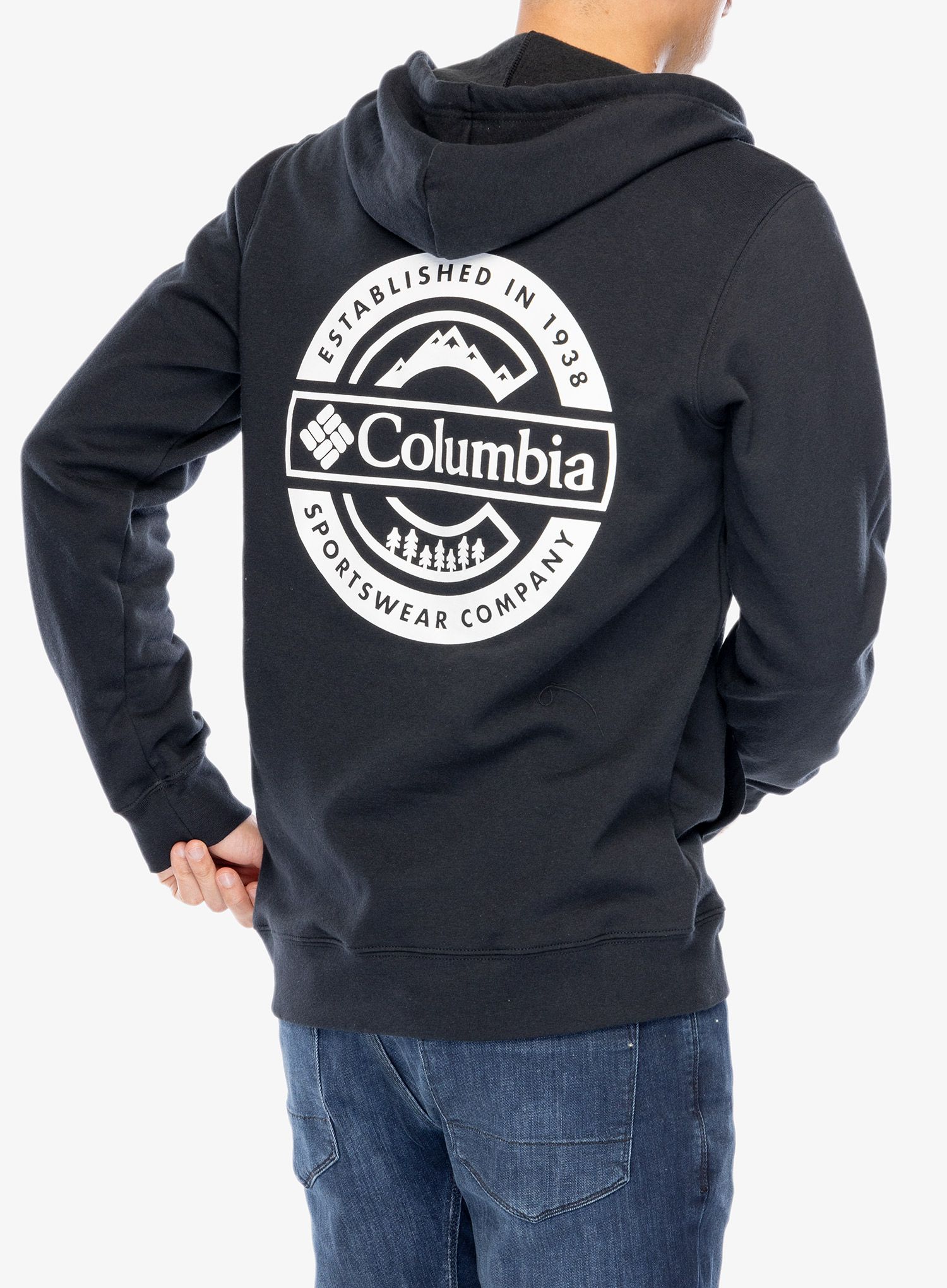Mikina s kapucí Columbia Trek Graphic Hoodie - black/button badge