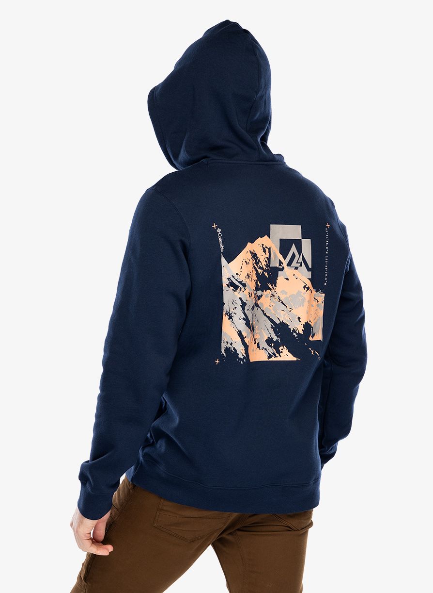 Mikina s kapucí Columbia Trek Graphic Hoodie - collegiate navy/mountain air