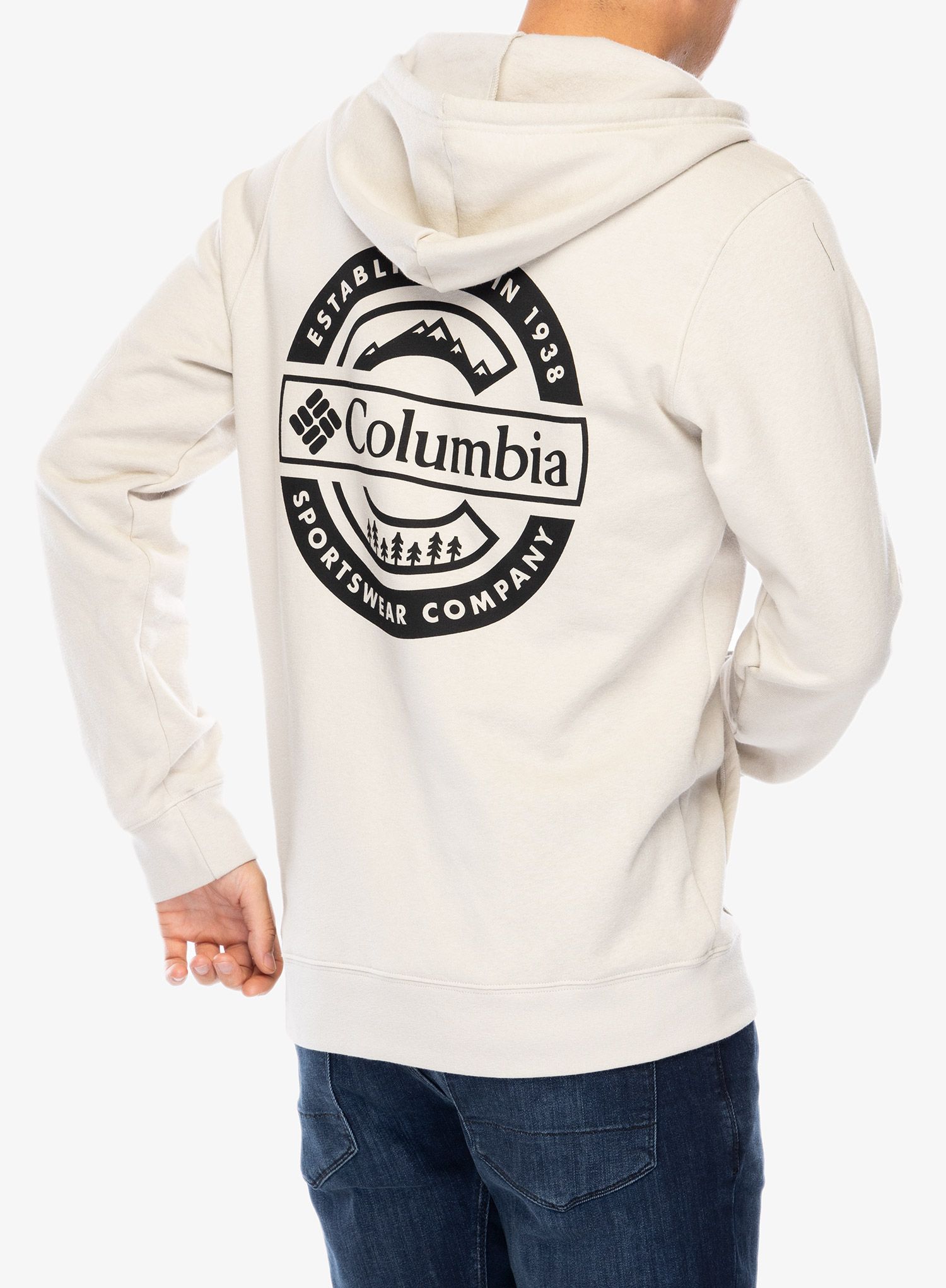 Mikina s kapucí Columbia Trek Graphic Hoodie - dark stone/button badge