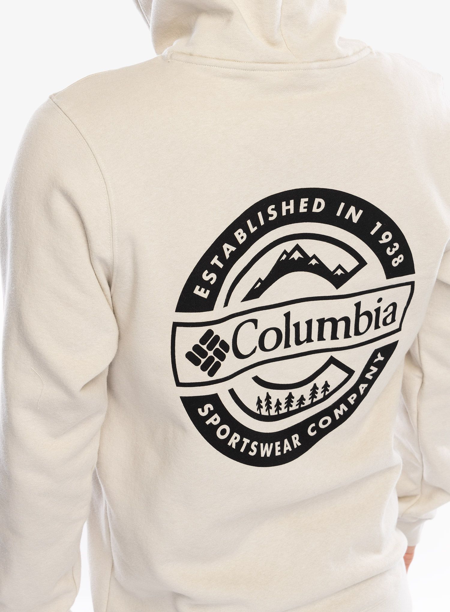 Mikina s kapucí Columbia Trek Graphic Hoodie - dark stone/button badge