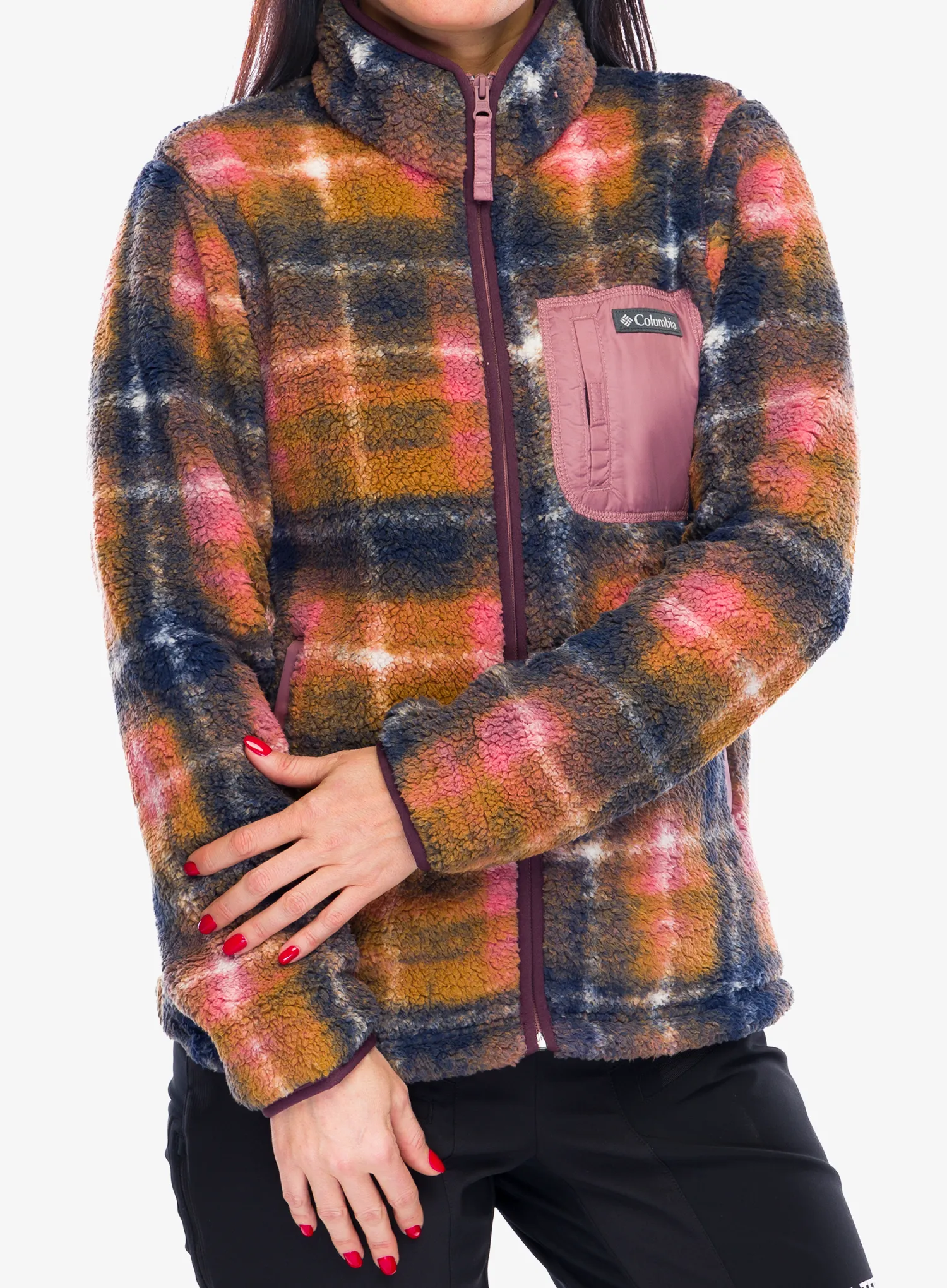 Fleecová mikina dámská Columbia West Bend Print Full Zip II - fig omblur