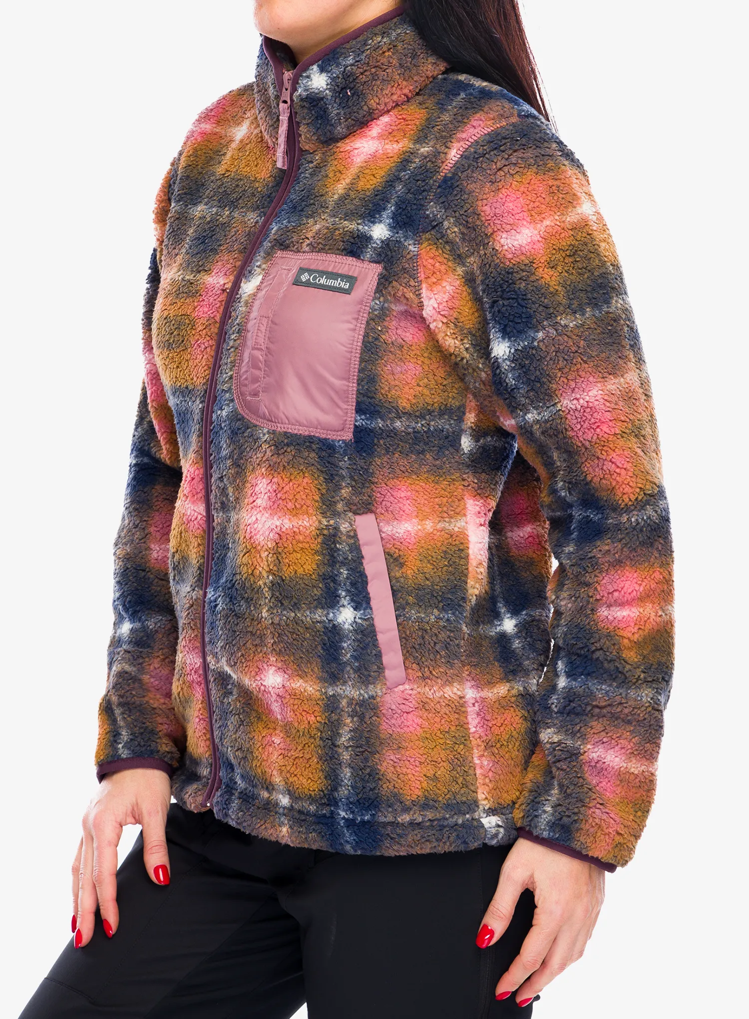 Fleecová mikina dámská Columbia West Bend Print Full Zip II - fig omblur