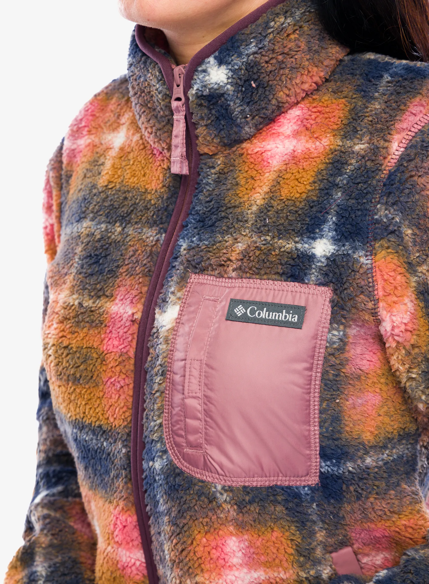Fleecová mikina dámská Columbia West Bend Print Full Zip II - fig omblur