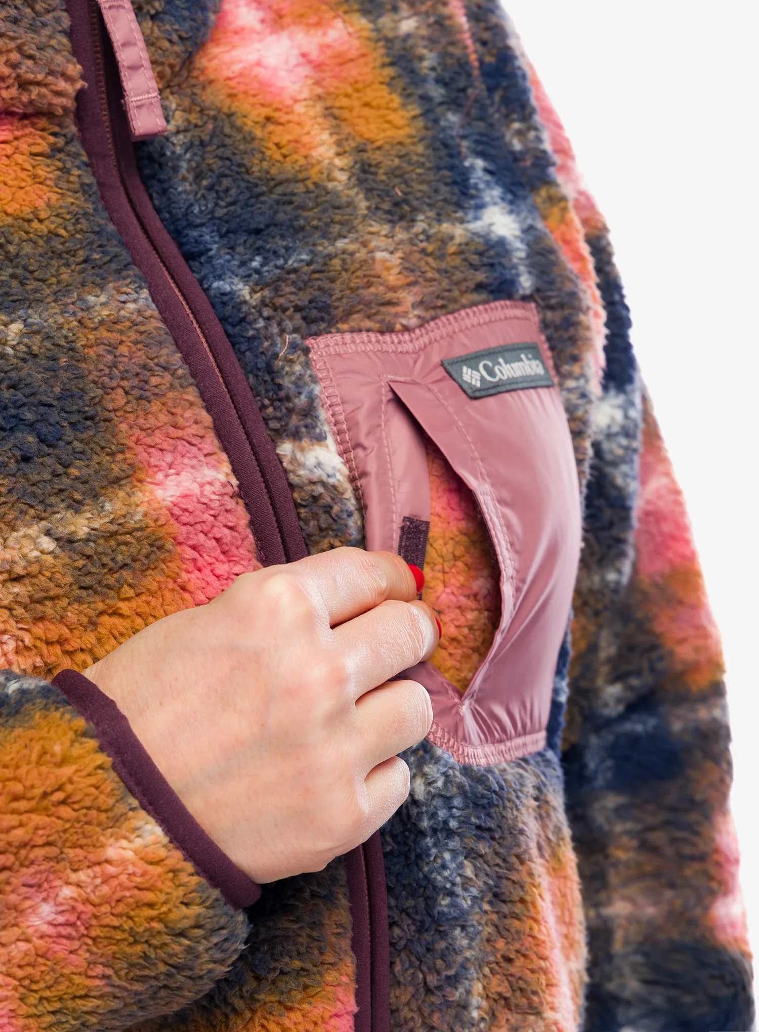 Fleecová mikina dámská Columbia West Bend Print Full Zip II - fig omblur
