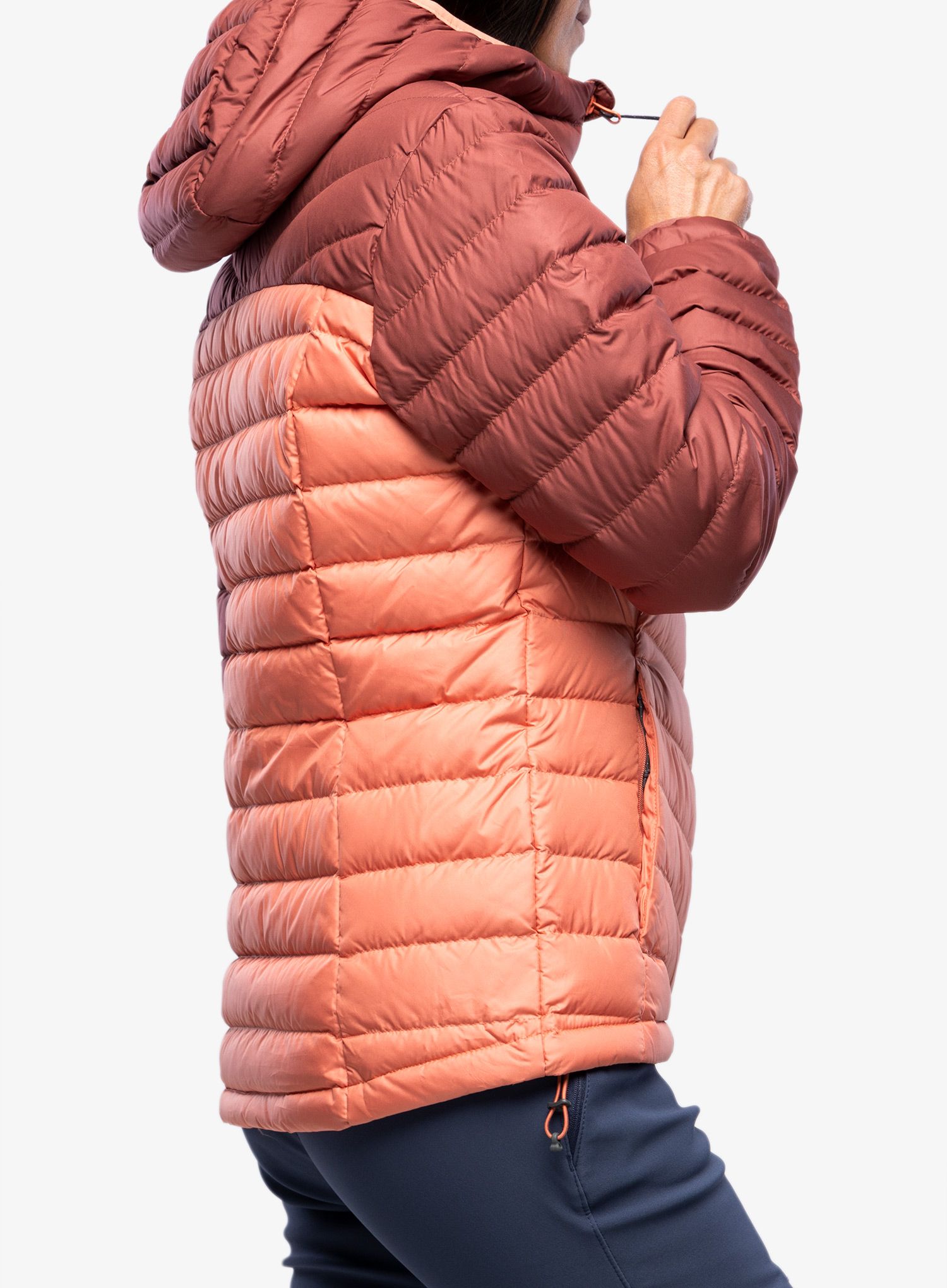 Péřová bunda dámská Columbia Westridge Hooded Down Jacket - beetroot/faded peach