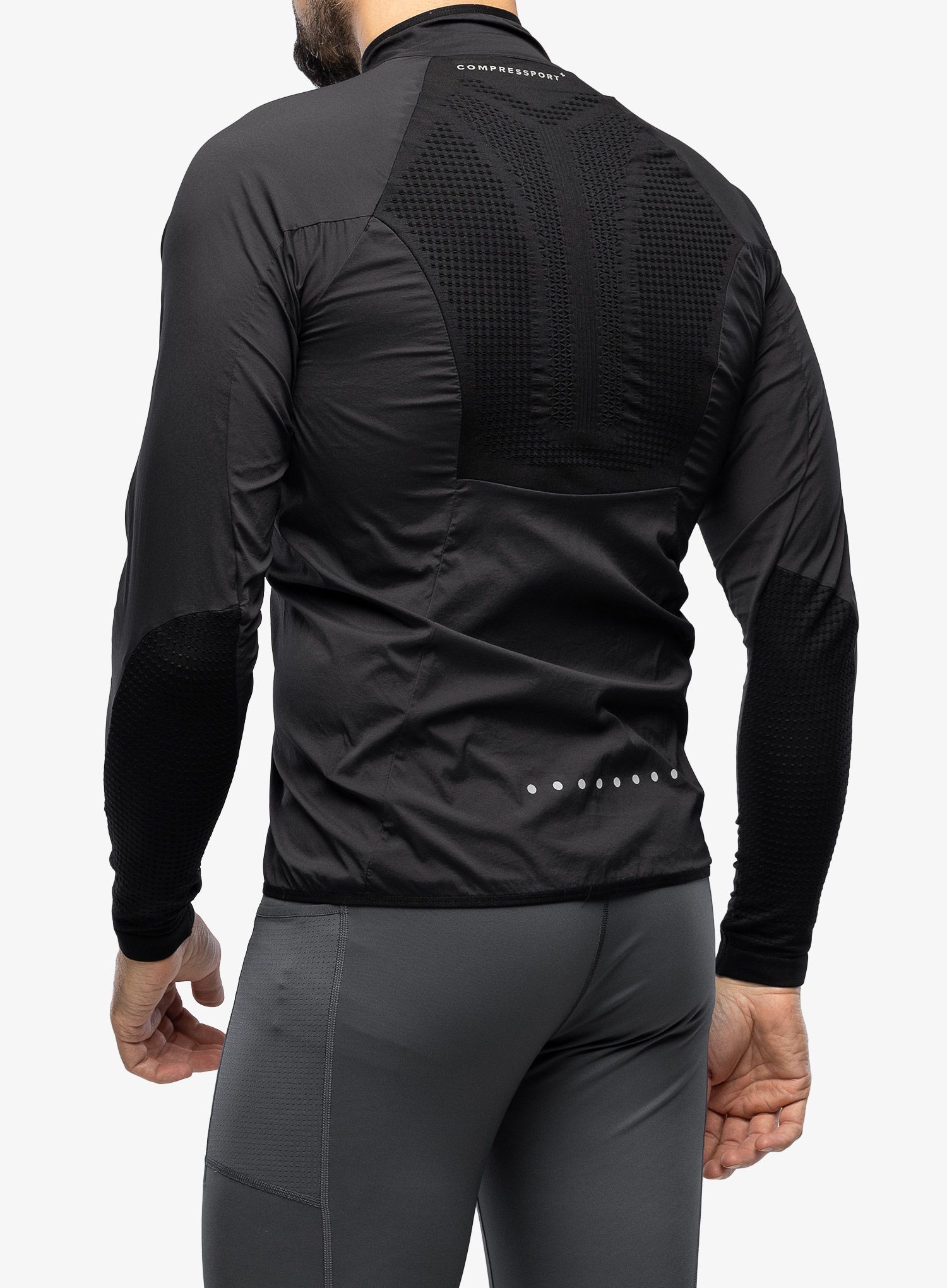 Větrovka Compressport Hurricane Windproof Jacket - black