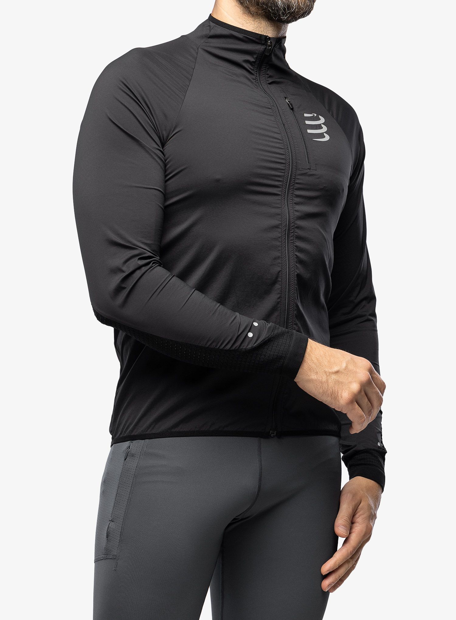 Větrovka Compressport Hurricane Windproof Jacket - black