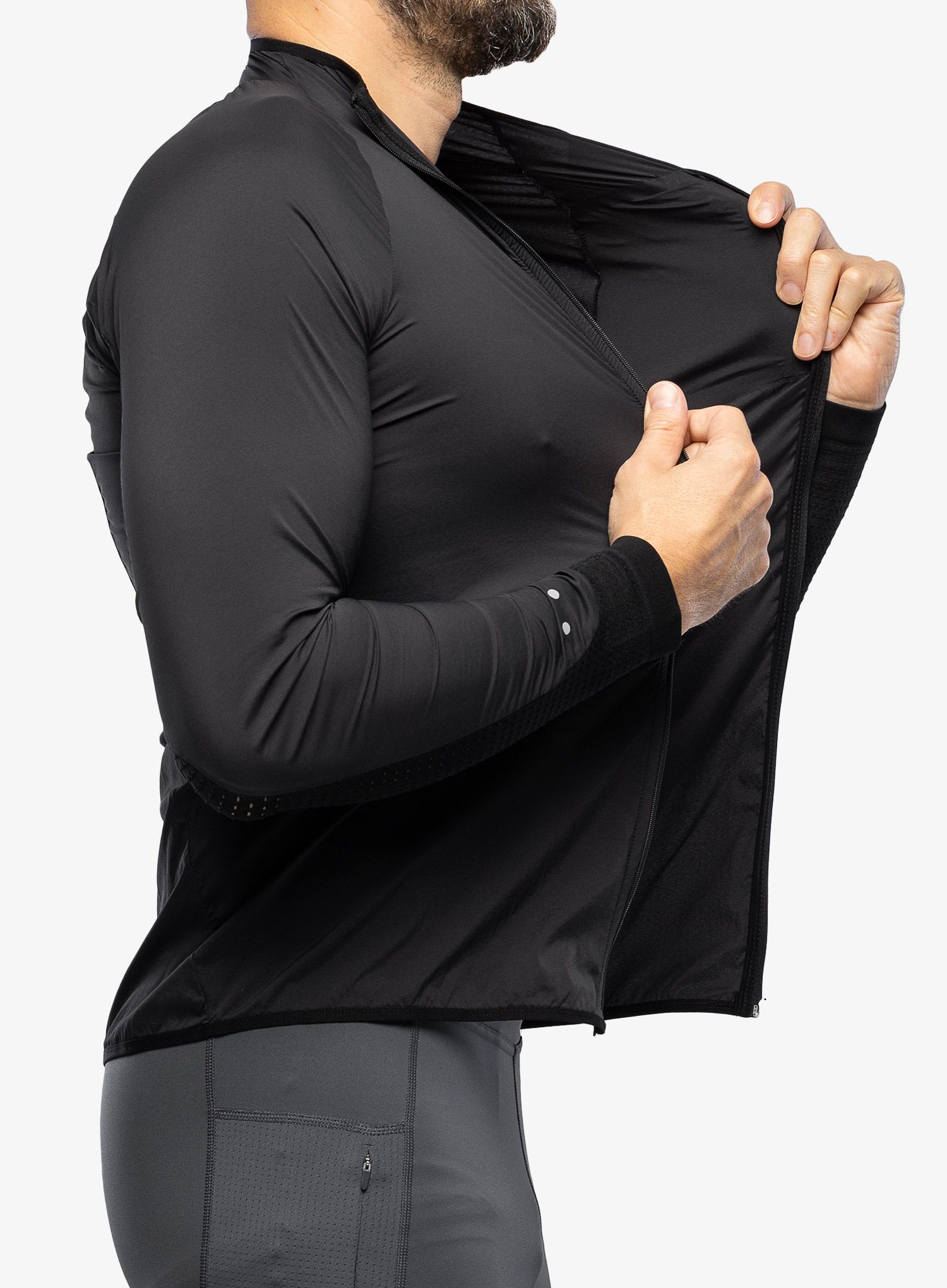 Větrovka Compressport Hurricane Windproof Jacket - black