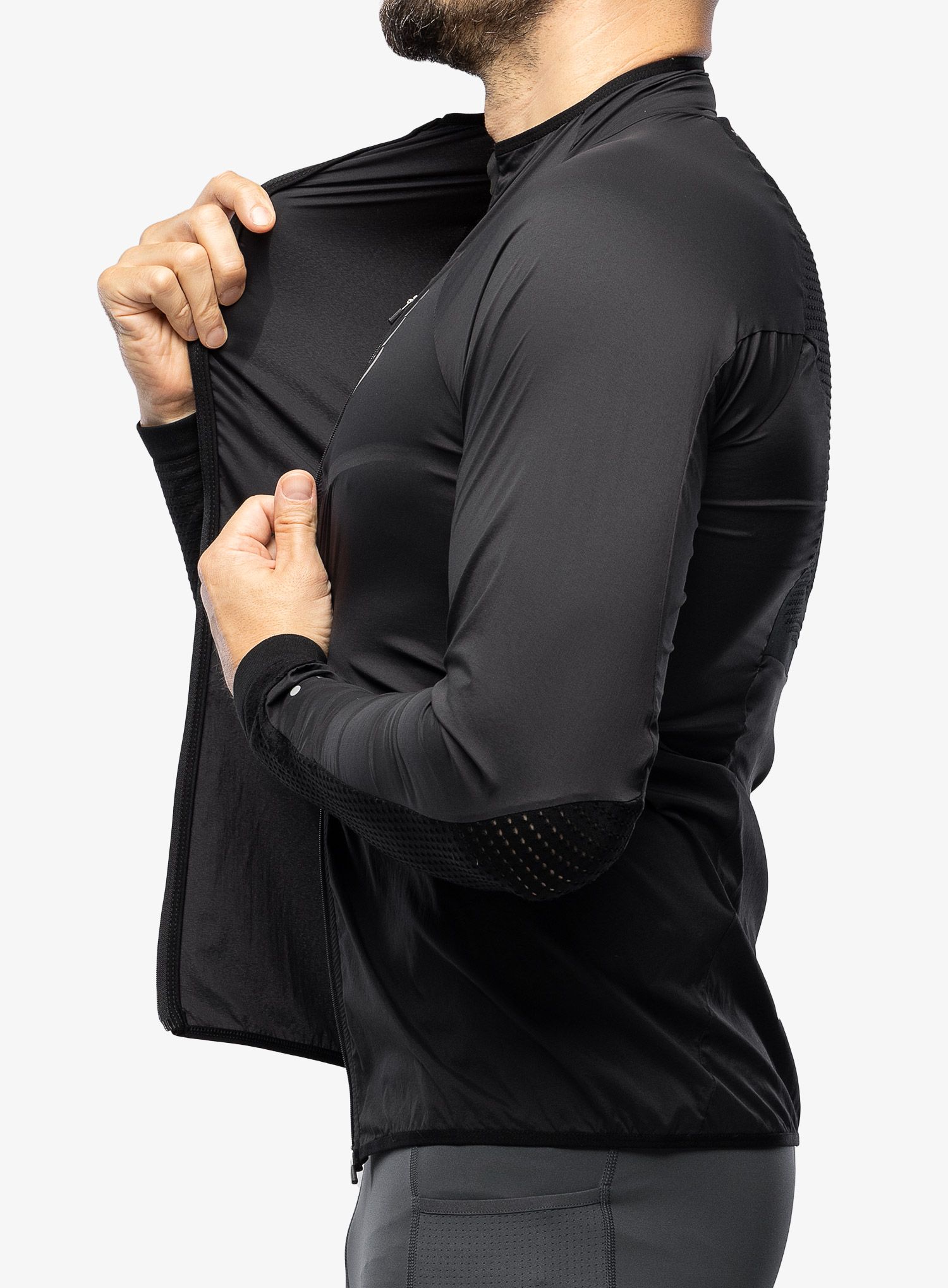 Větrovka Compressport Hurricane Windproof Jacket - black