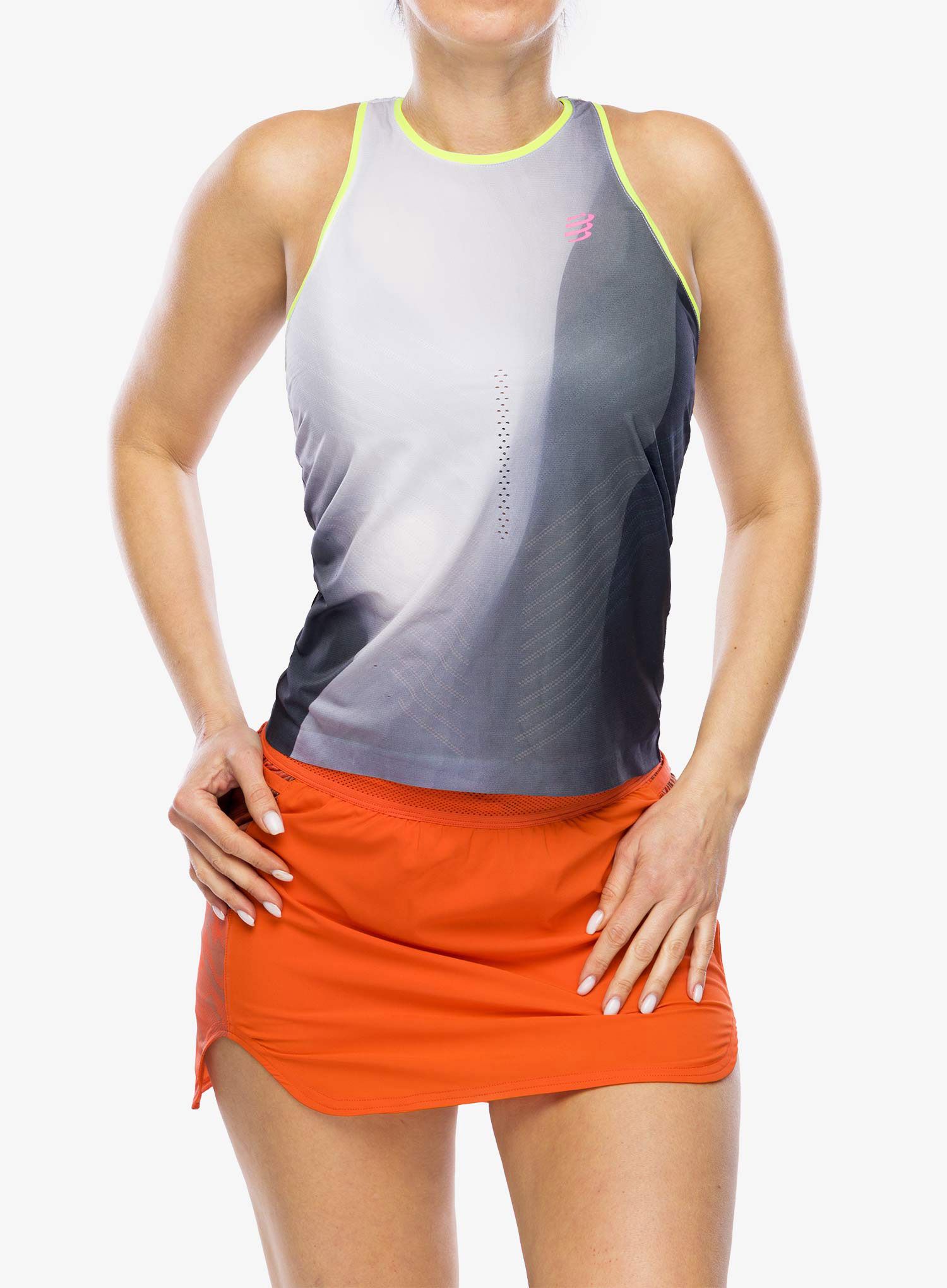Dámský top Compressport Performance Singlet - black/white