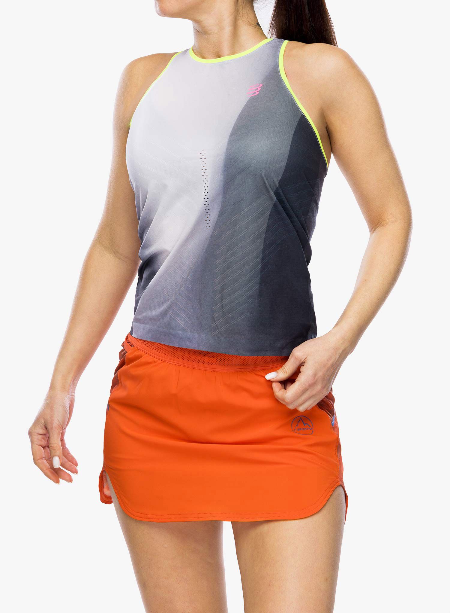 Dámský top Compressport Performance Singlet - black/white