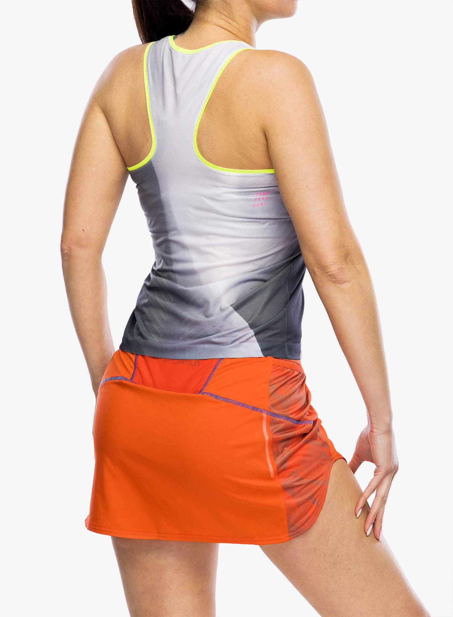 Dámský top Compressport Performance Singlet - black/white