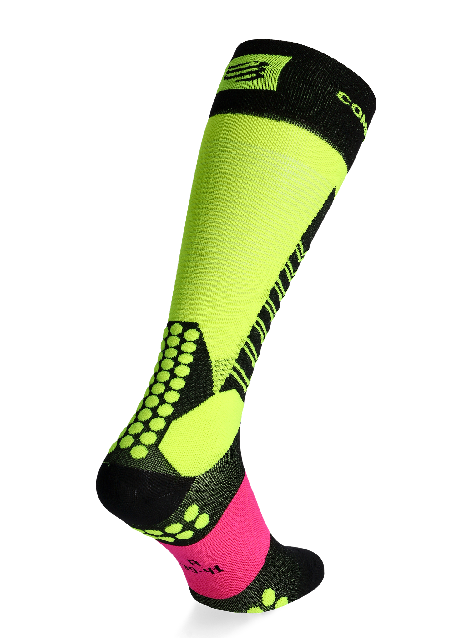 Ponožky Compressport Ski Mountaineering Full Socks - safe yellow/black