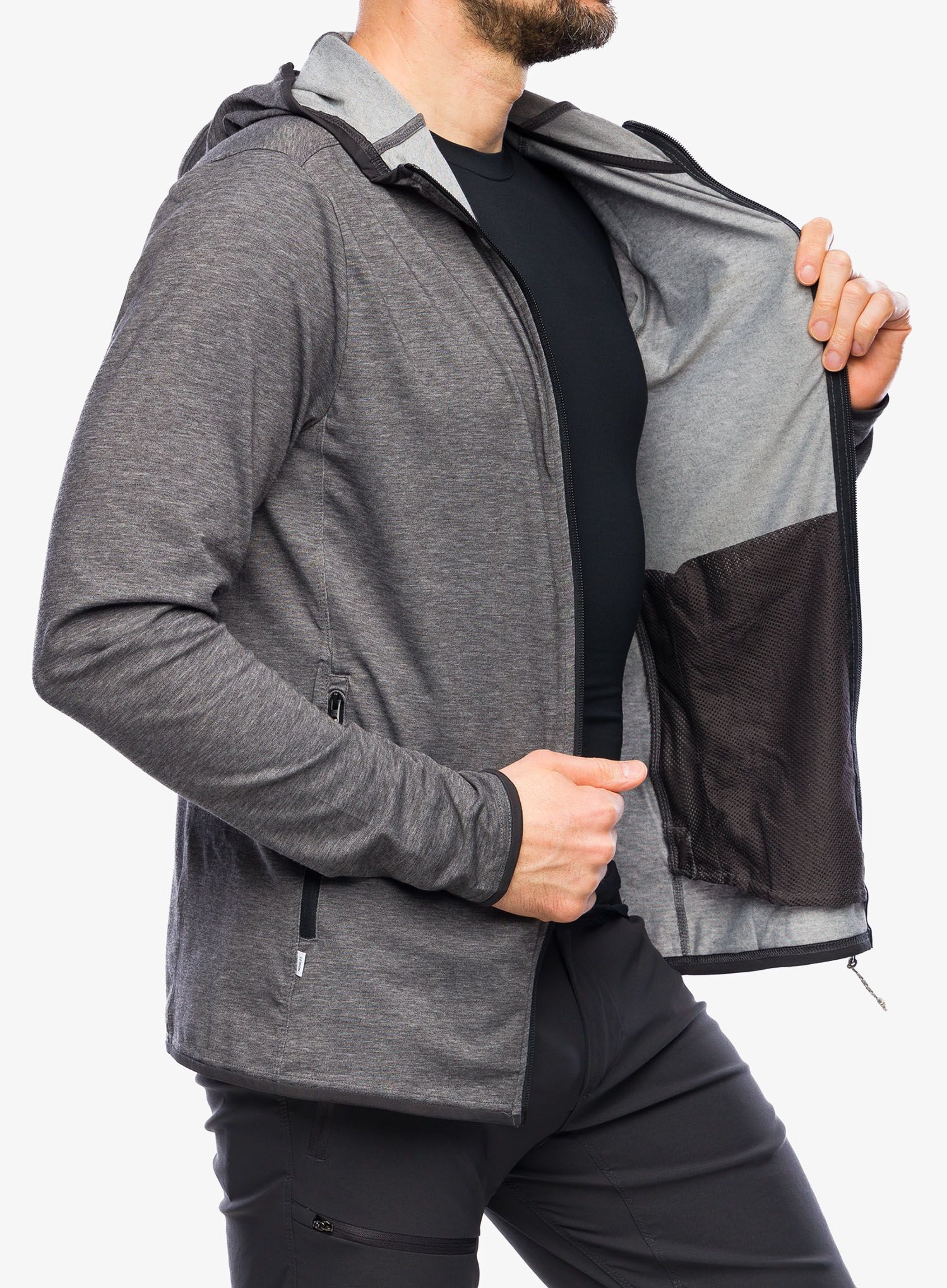 Rozepínací mikina Craghoppers NosiLife Deft Hood Jacket - black pepper marl