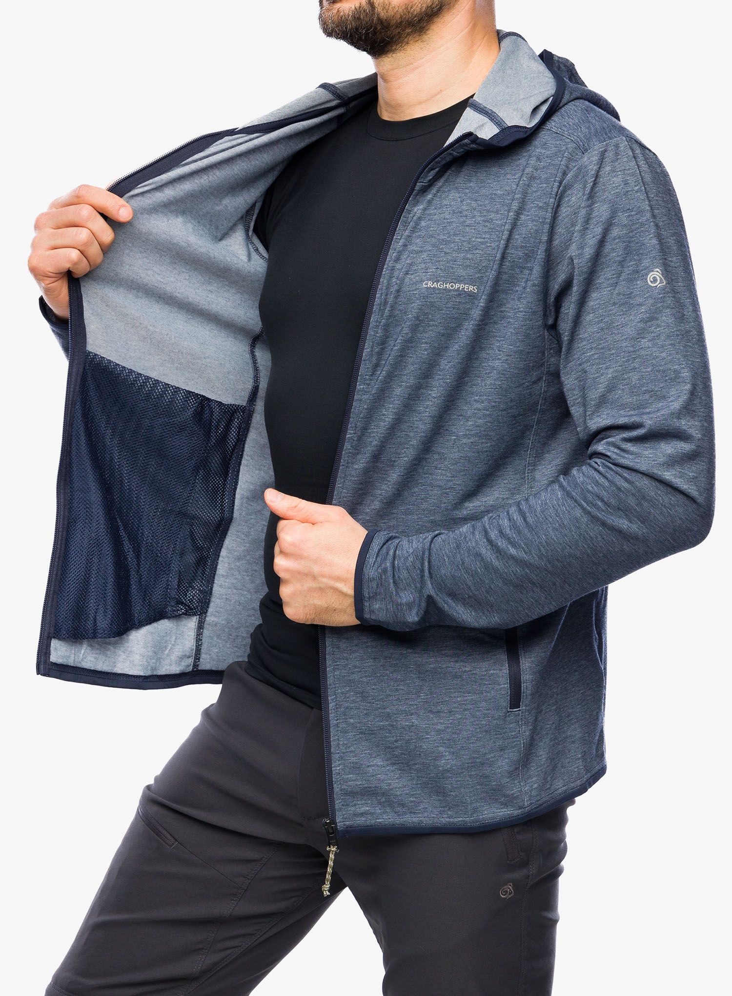Mikina s kapucí Craghoppers NosiLife Deft Hood Jacket - blue navy marl