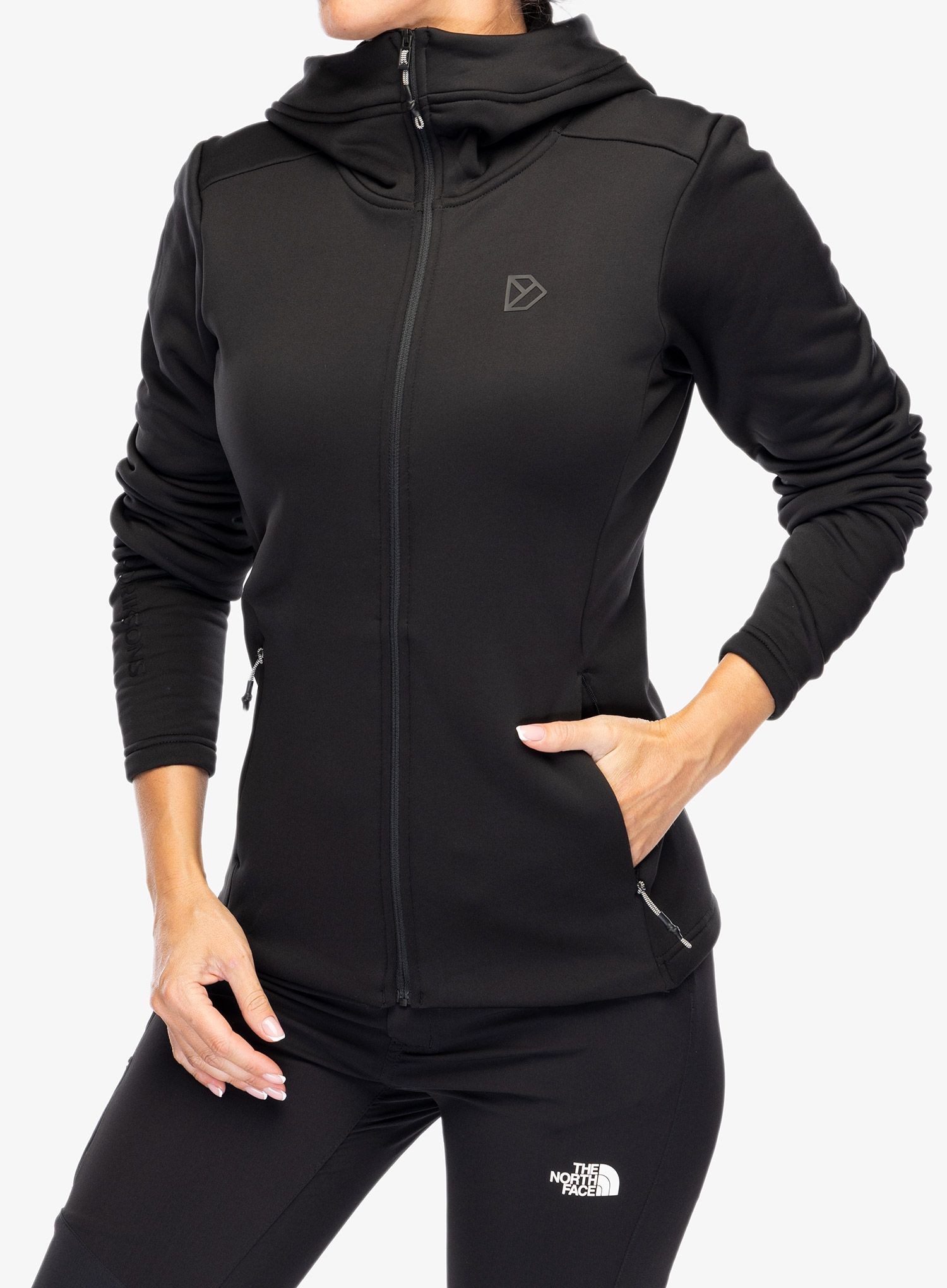 Dámská mikina s kapucí Didriksons Anneli Full Zip 2 - black