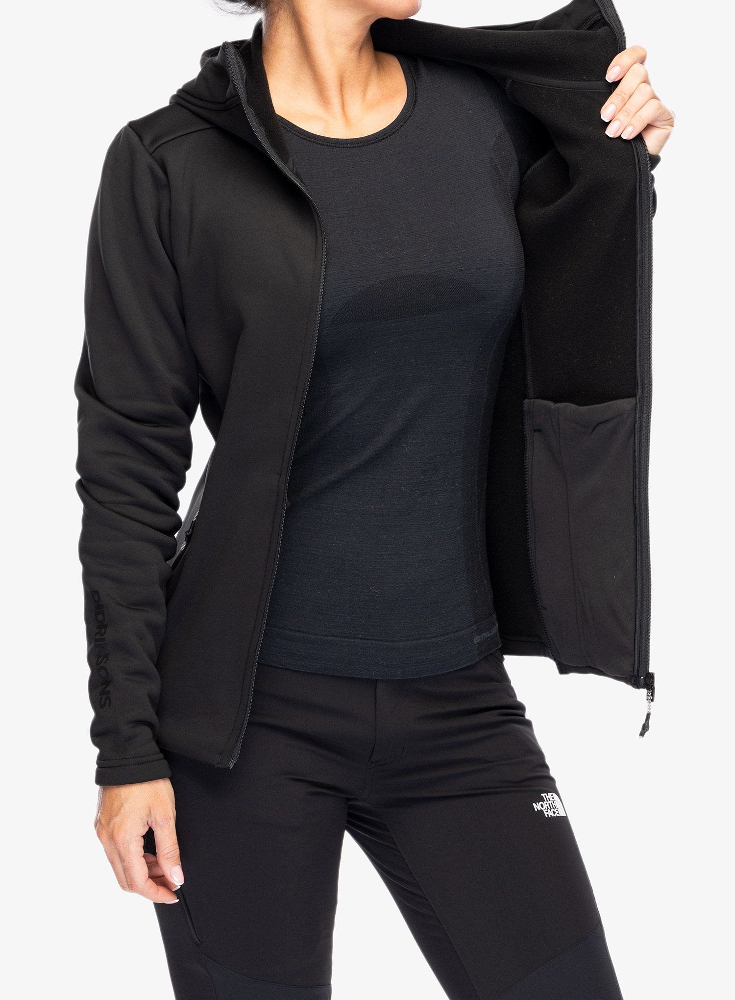 Dámská mikina s kapucí Didriksons Anneli Full Zip 2 - black