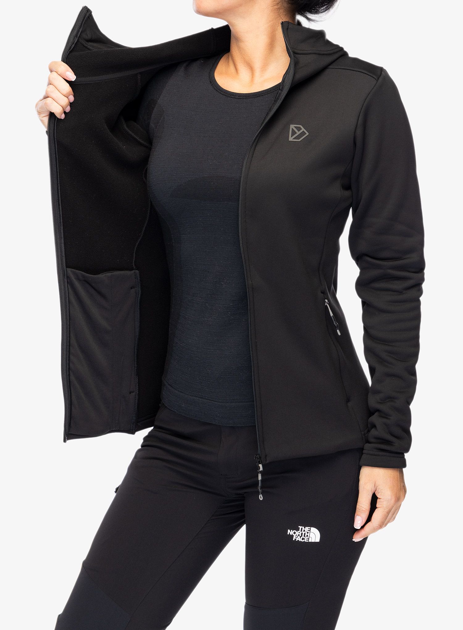 Dámská mikina s kapucí Didriksons Anneli Full Zip 2 - black