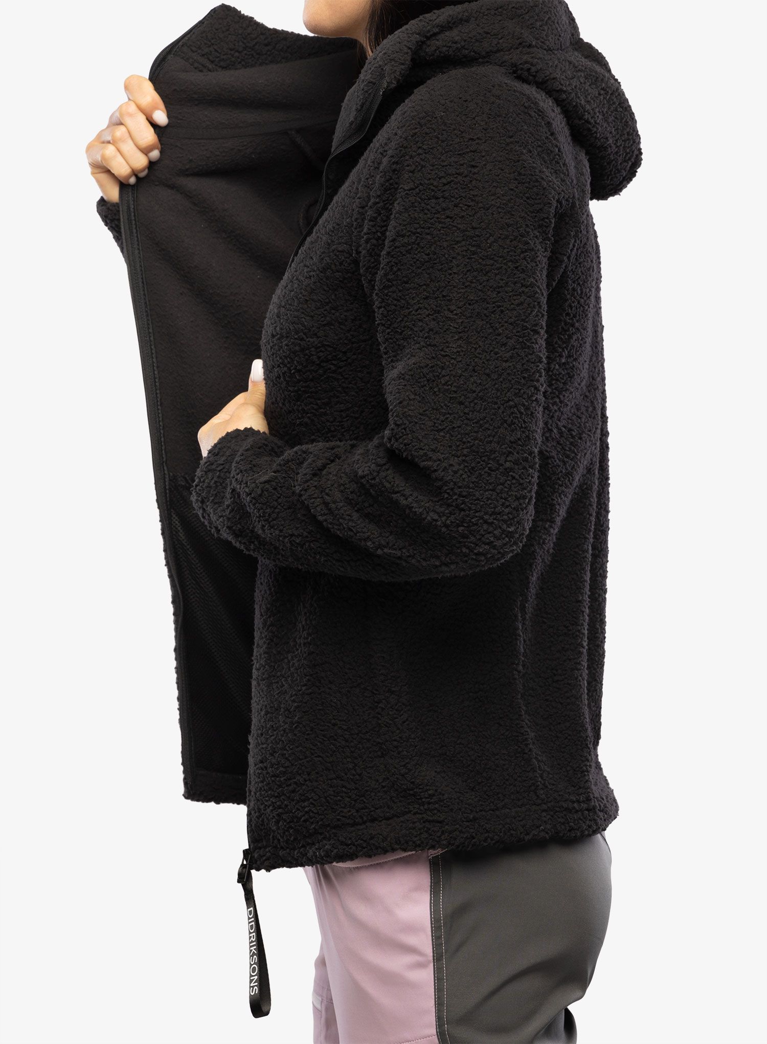 Fleecová mikina dámská Didriksons Anniken Full Zip 2 - black