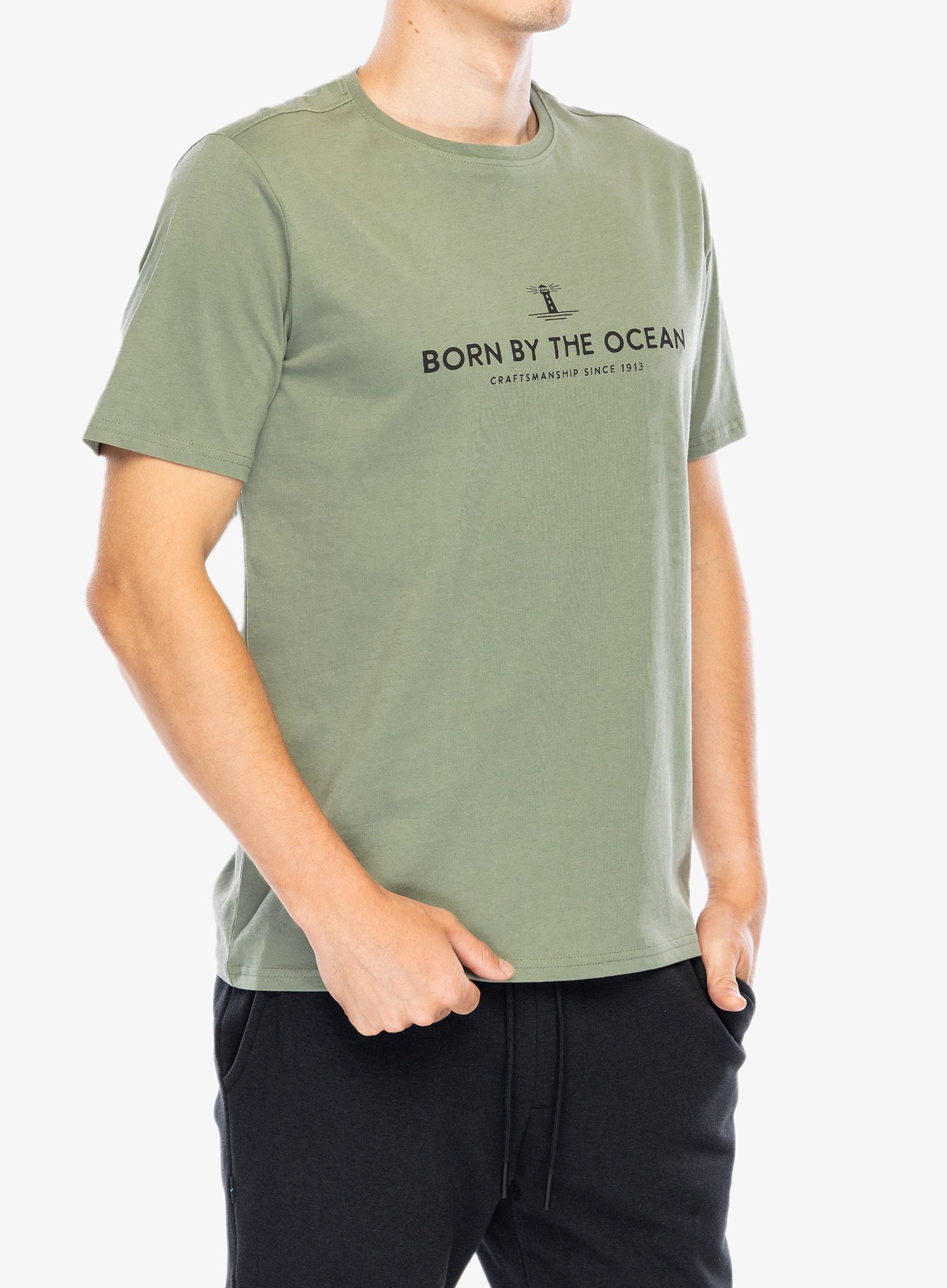 Bavlněné tričko Didriksons Harald T-Shirt Light House - light moss