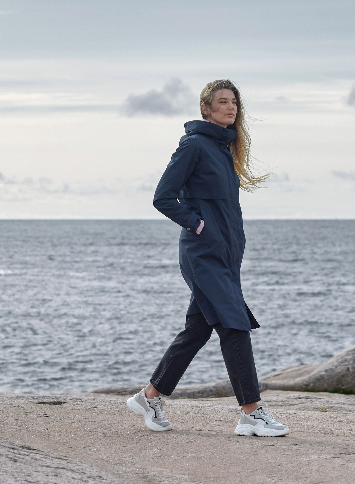 Dámský kabát Didriksons Sonja Parka Long 2 - dark night blue