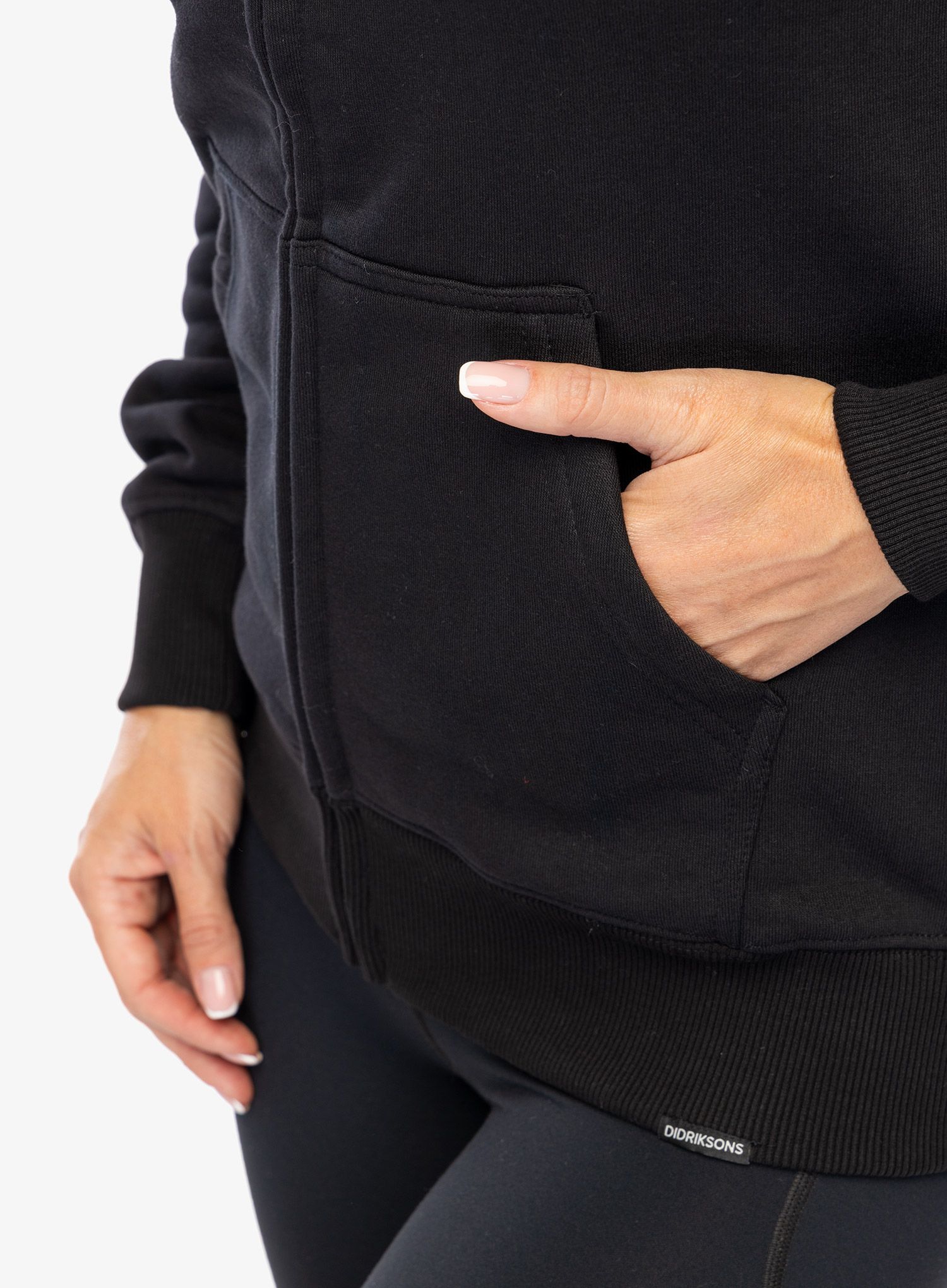 Dámská mikina s kapucí Didriksons Ven Full Zip - black