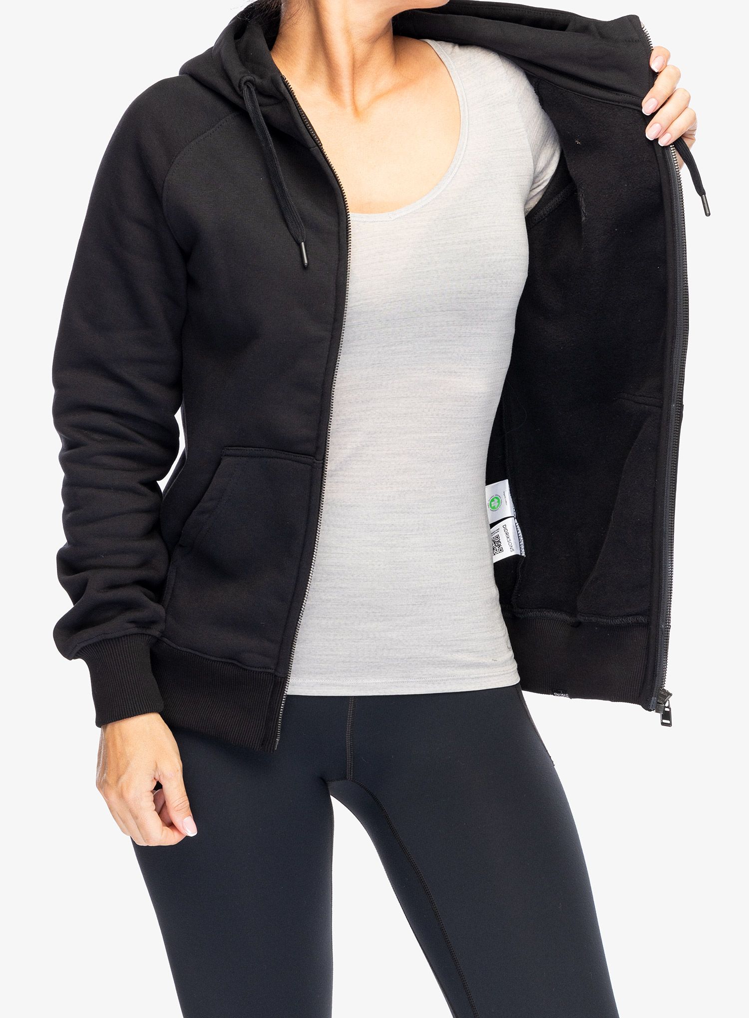 Dámská mikina s kapucí Didriksons Ven Full Zip - black