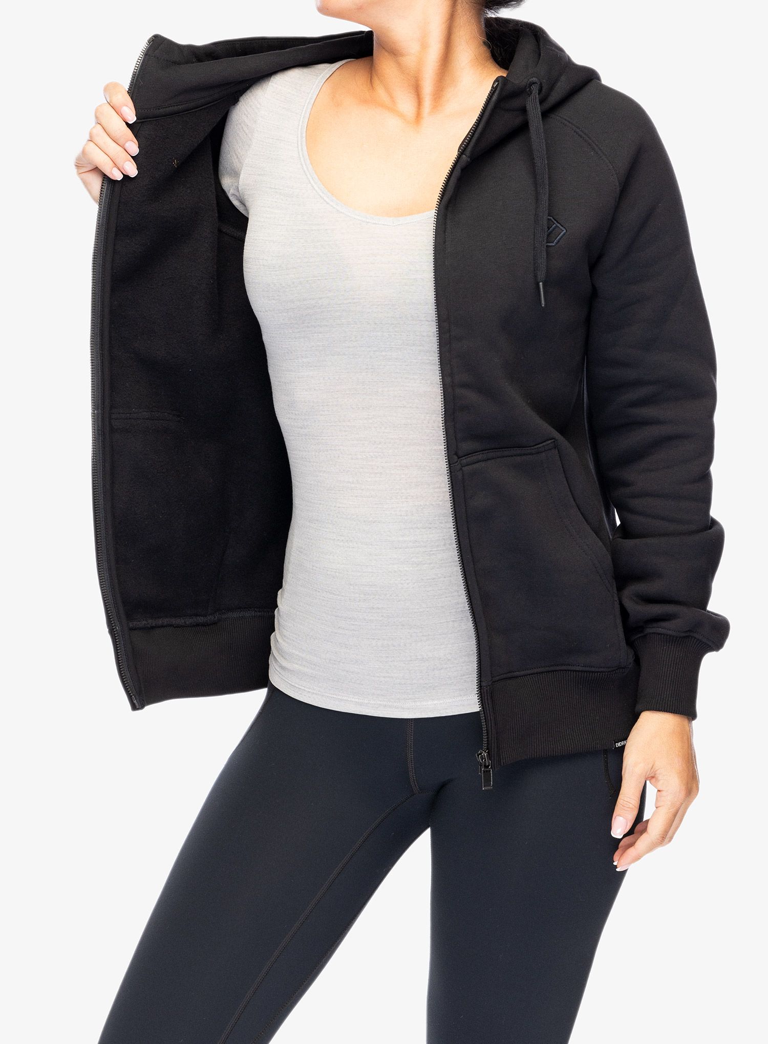 Dámská mikina s kapucí Didriksons Ven Full Zip - black
