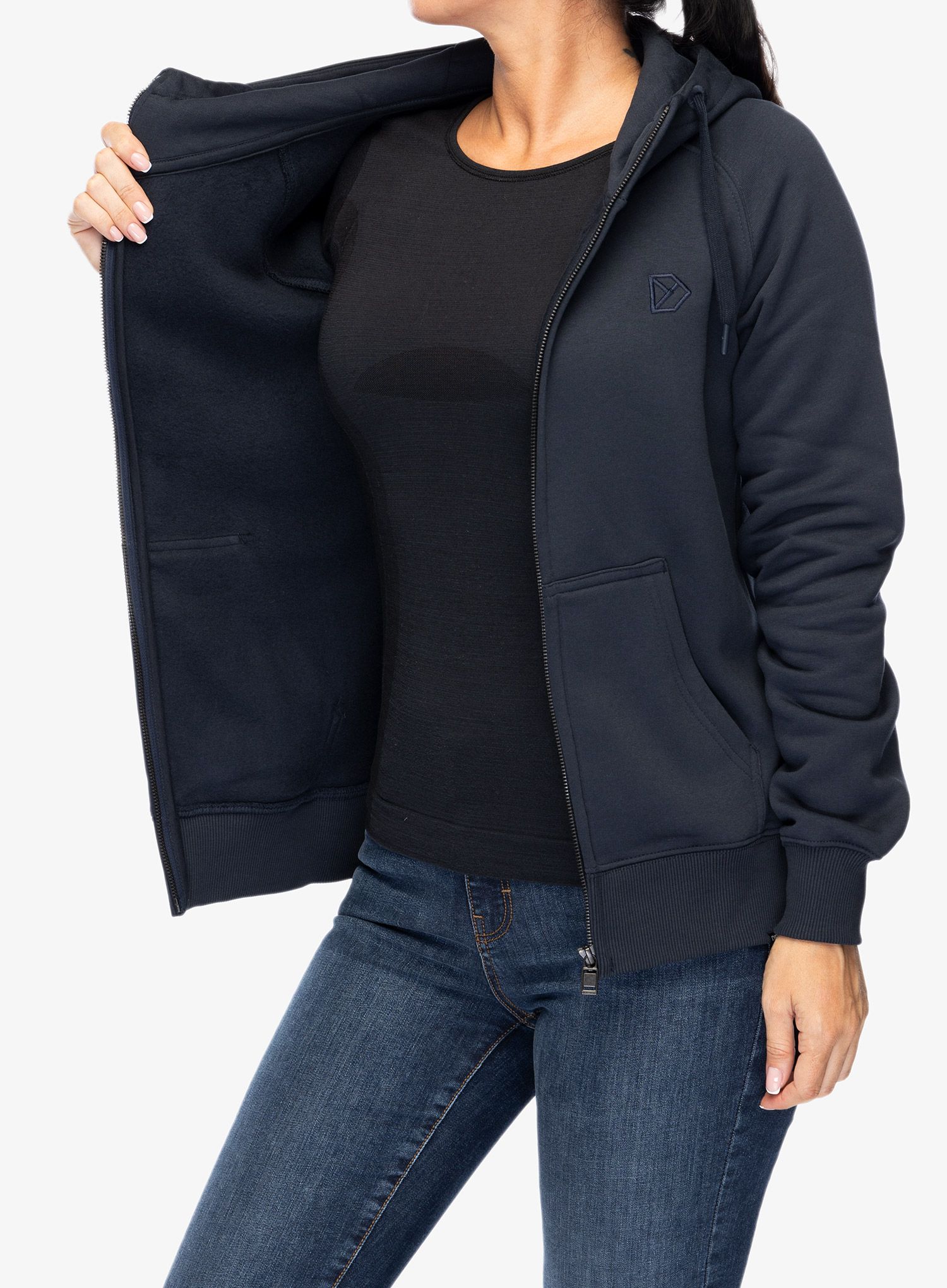 Dámská mikina se zipem Didriksons Ven Full Zip - navy