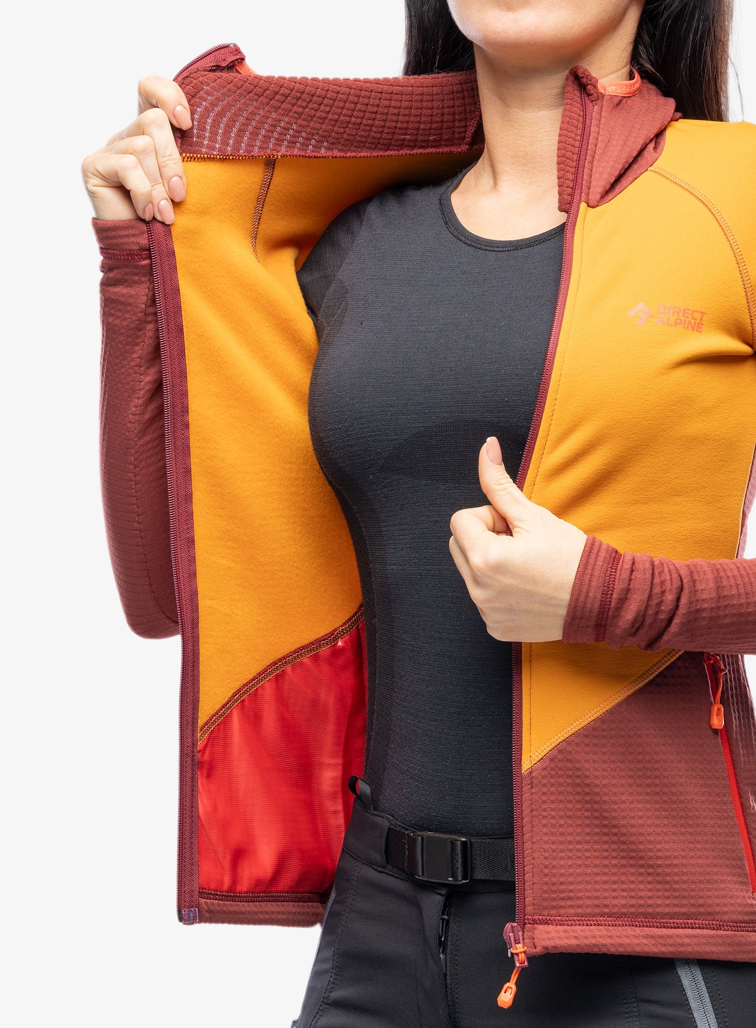 Dámská mikina s kapucí Direct Alpine Sakura Tech Lady - ochre/palisander